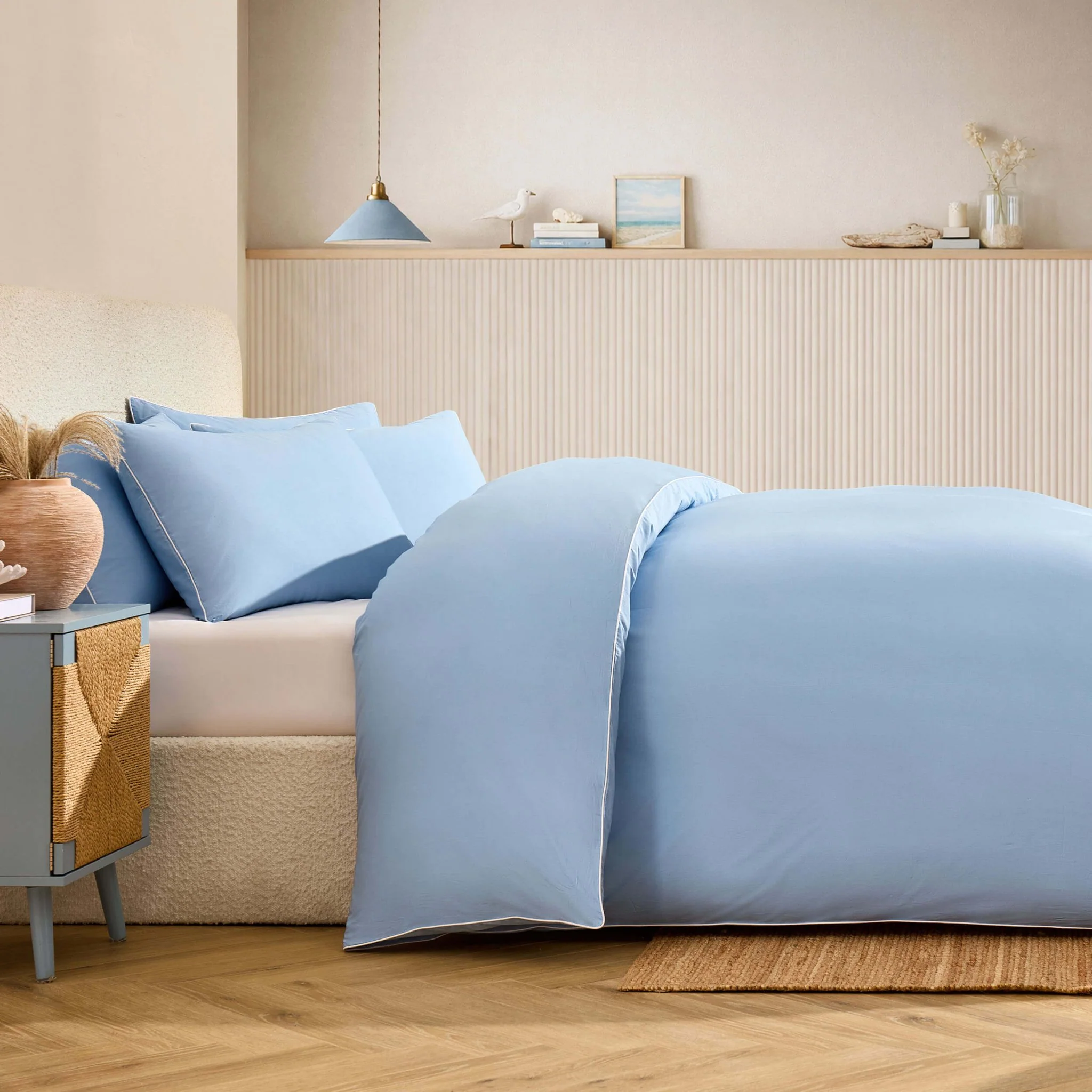 Cambridge 200 Thread Count Duvet Cover - Light Blue - Image 2