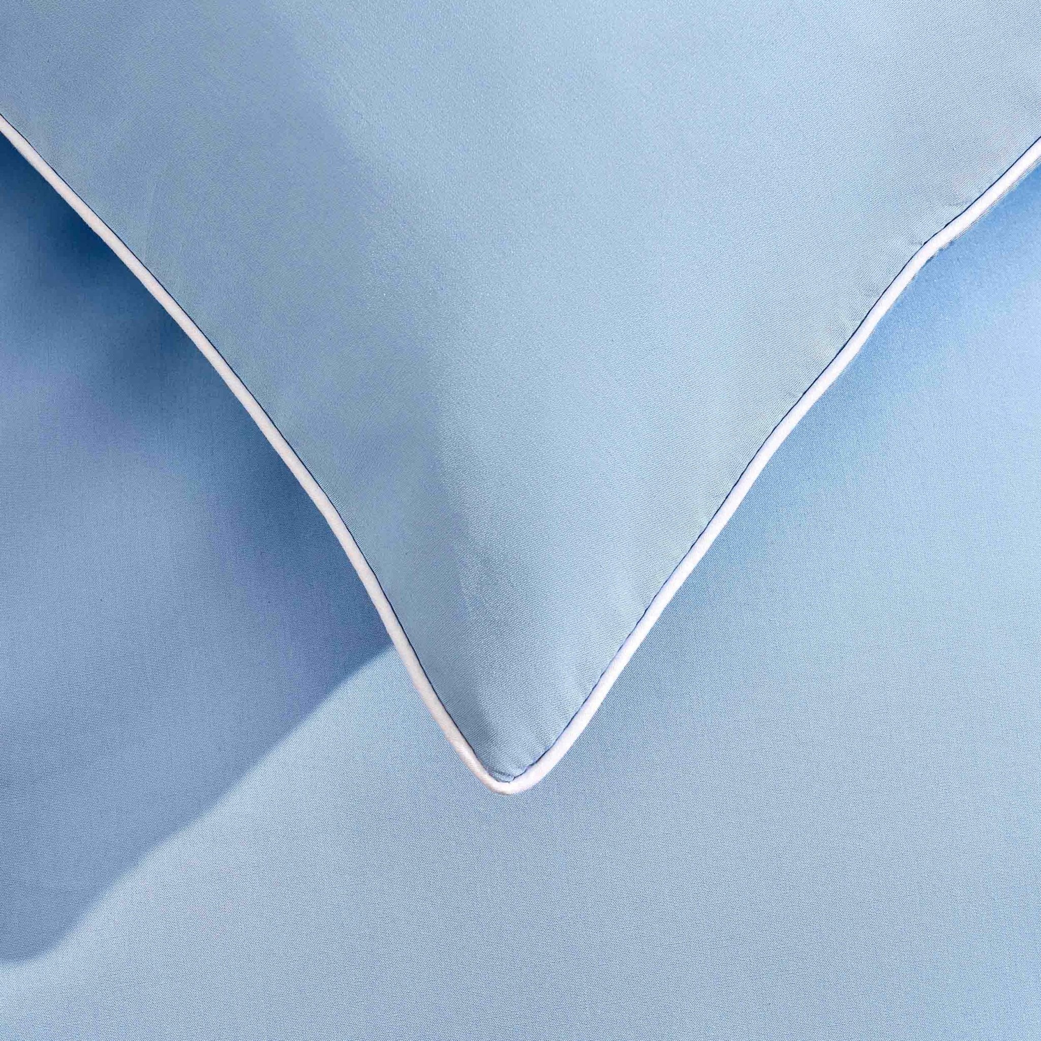Pair of Cambridge Pillowcases - 200 Thread Count - Cotton - Light Blue - Image 2