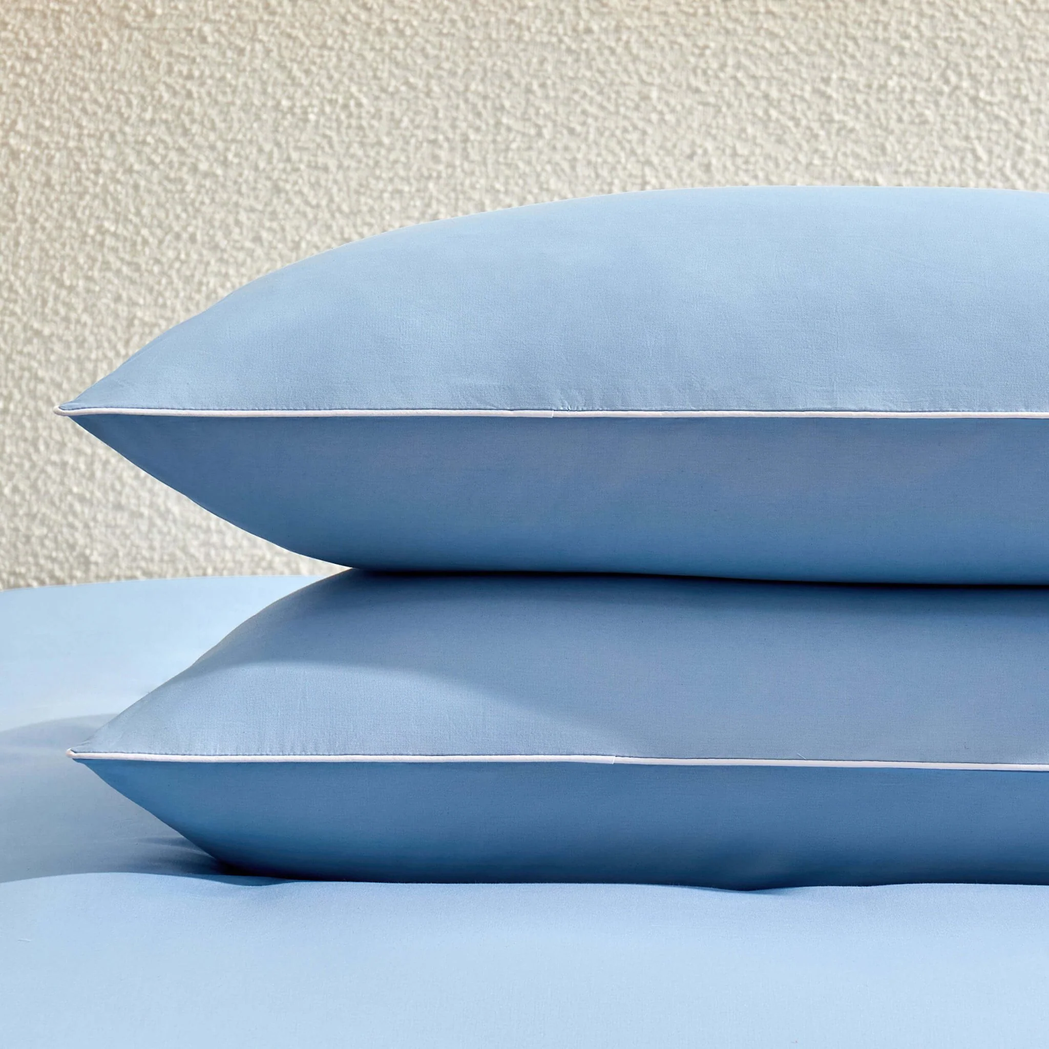 Pair of Cambridge Pillowcases - 200 Thread Count - Cotton - Light Blue - Image 5