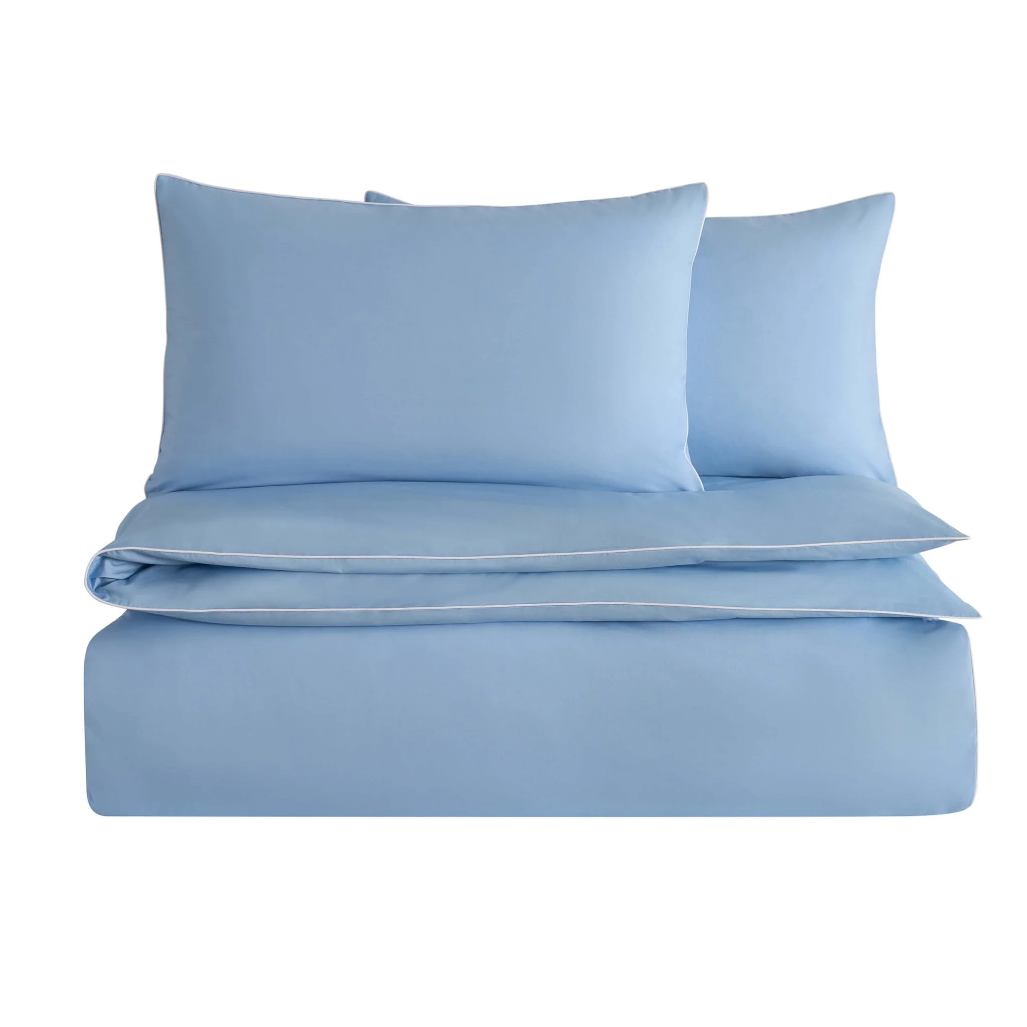 Pair of Cambridge Pillowcases - 200 Thread Count - Cotton - Light Blue - Image 6
