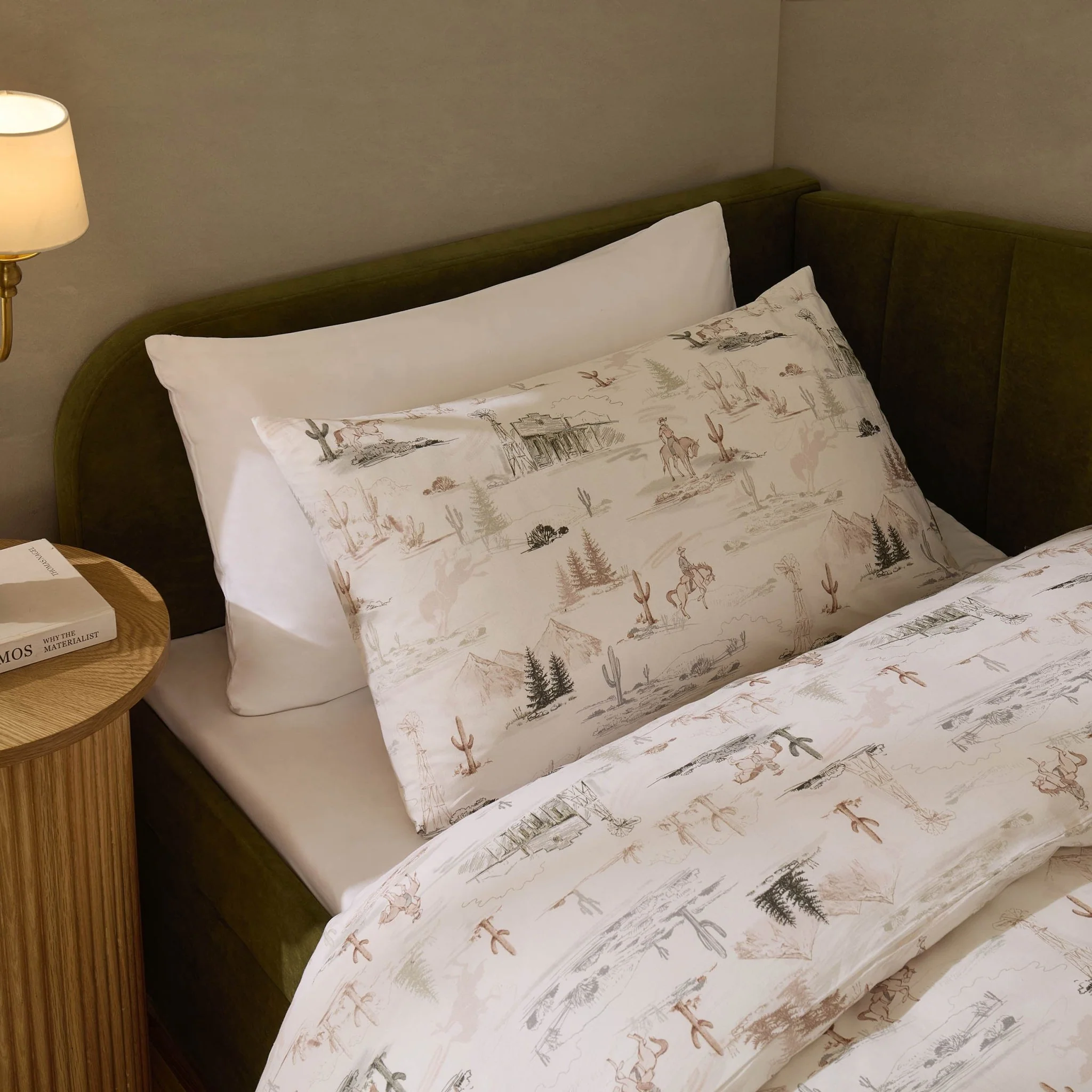 Cameron Cowboy 100% Cotton Kids Duvet Cover & Pillowcase Set - Green - Image 3