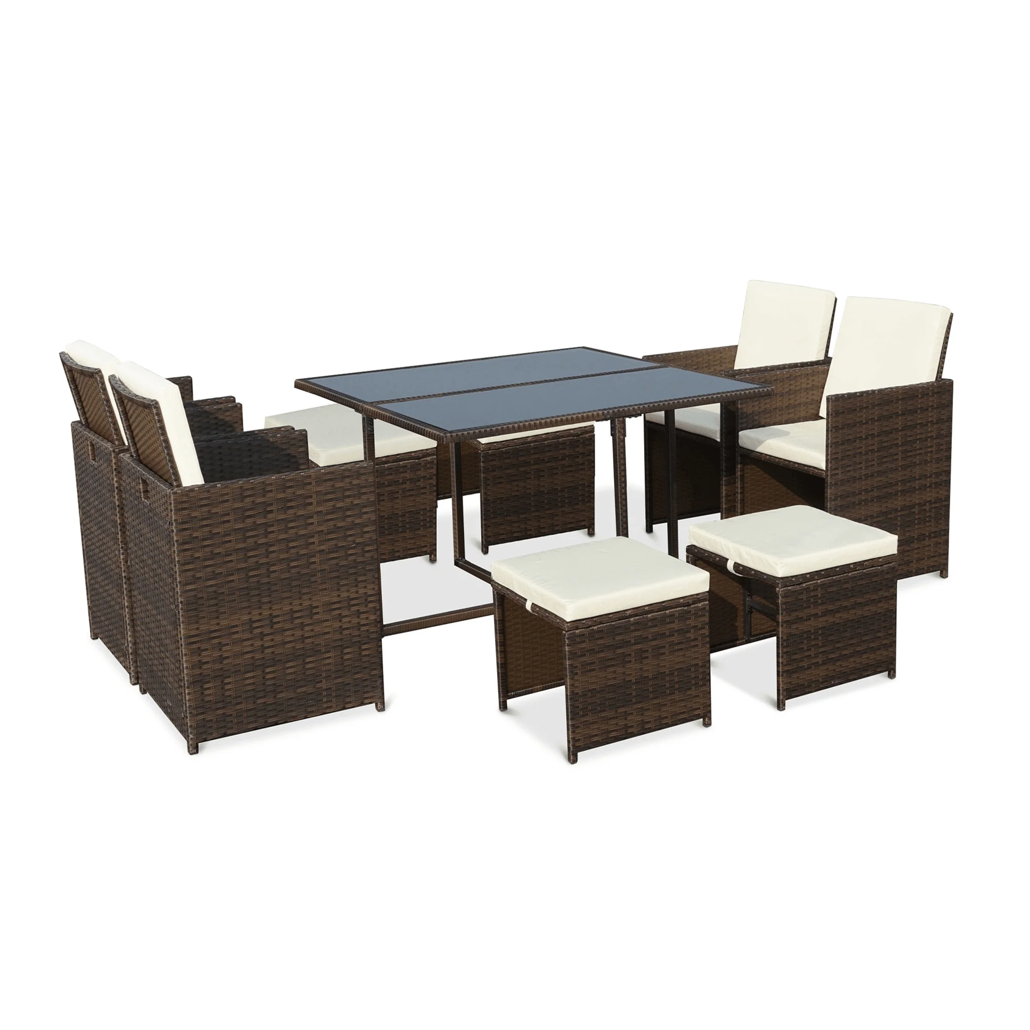 Cannes Outdoor 8-Seater Dining Set - Brown - Image 3