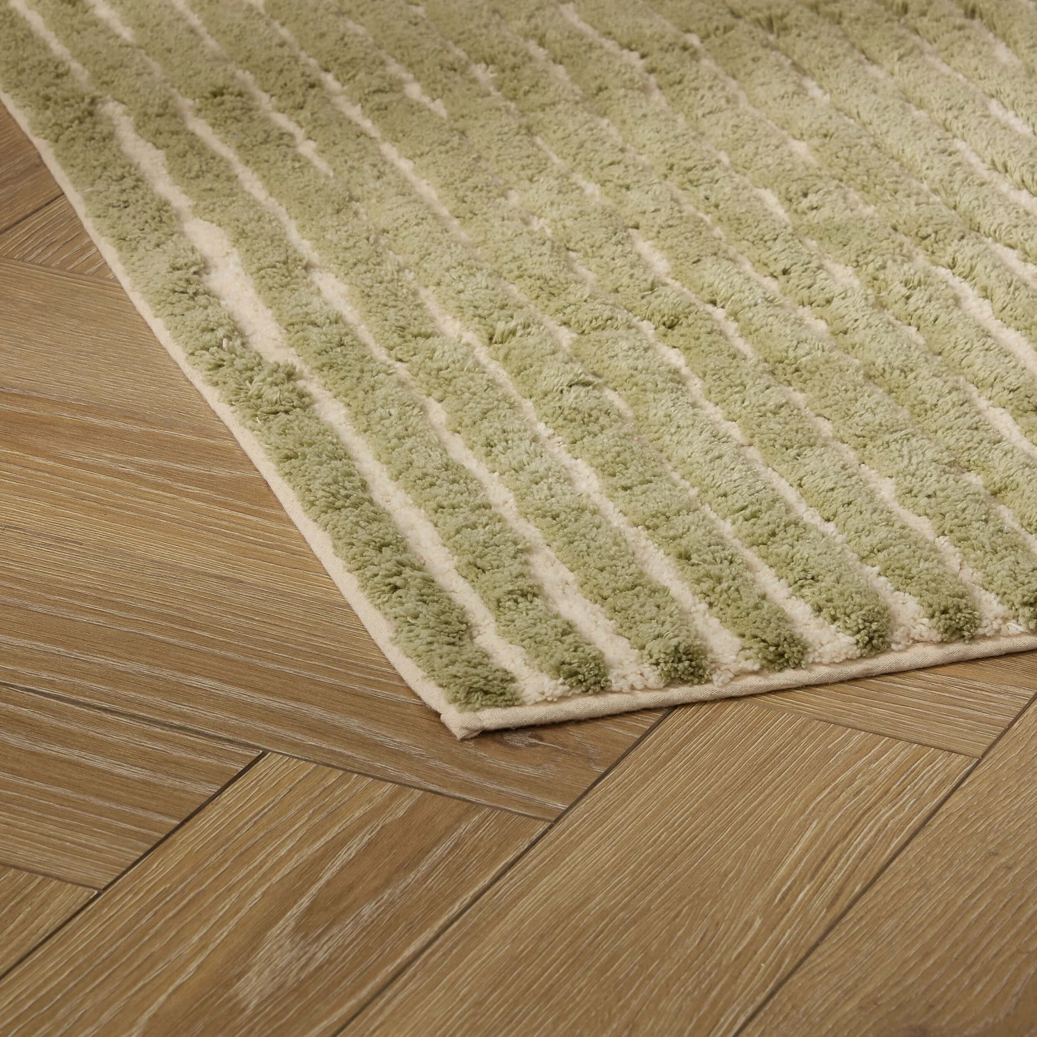 Capri Tufted Stripe Bath Mat  - Olive - Image 2