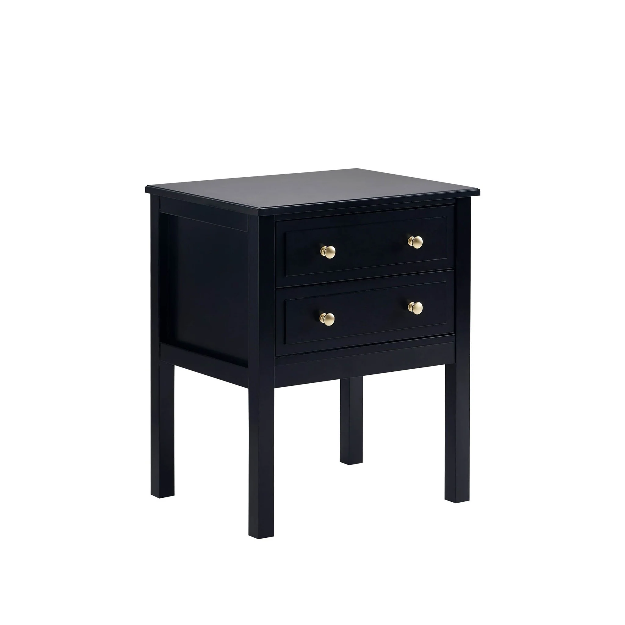 Carolina 2 Drawer Bedside Table - Black - Image 4