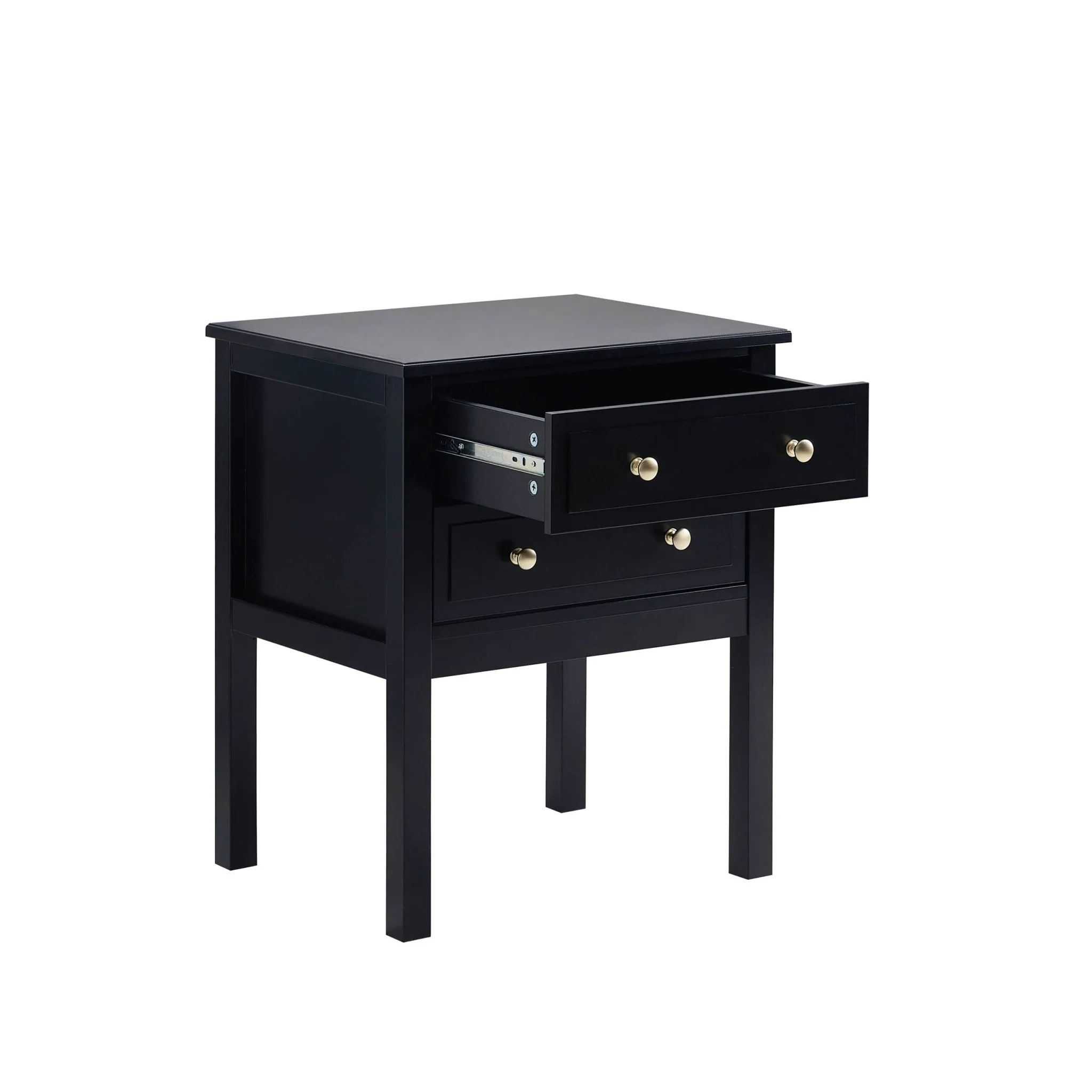 Carolina 2 Drawer Bedside Table - Black - Image 5