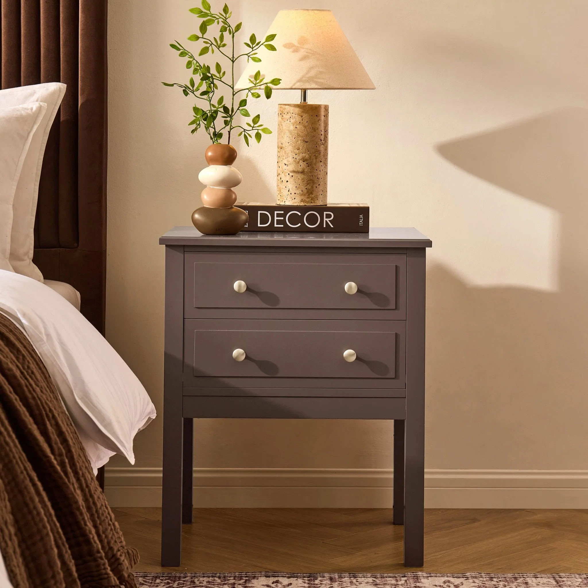 Carolina 2 Drawer Bedside Table - Mocha - Image 2