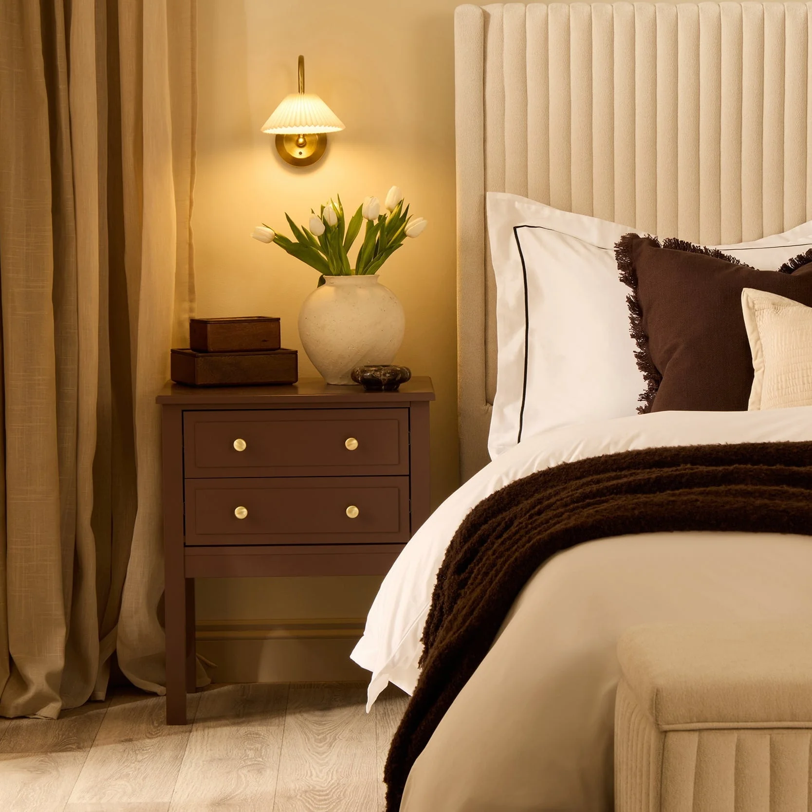 Carolina 2 Drawer Bedside Table - Mocha - Image 3