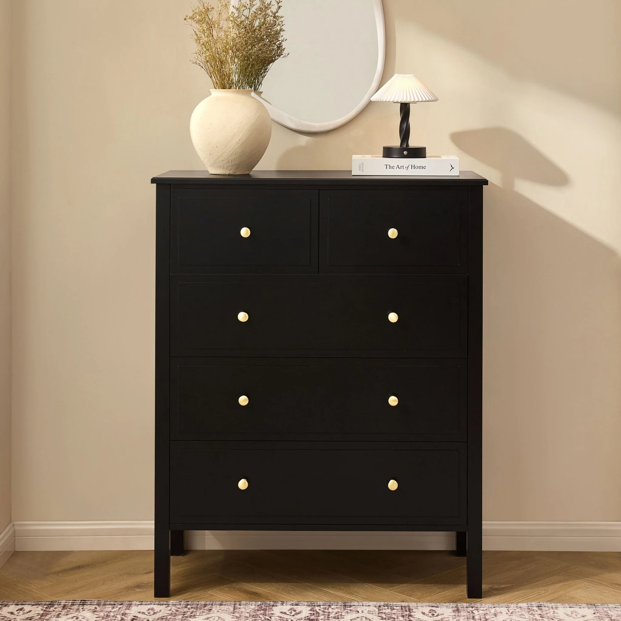 Carolina 5 Drawer Chest - Black - Image 2