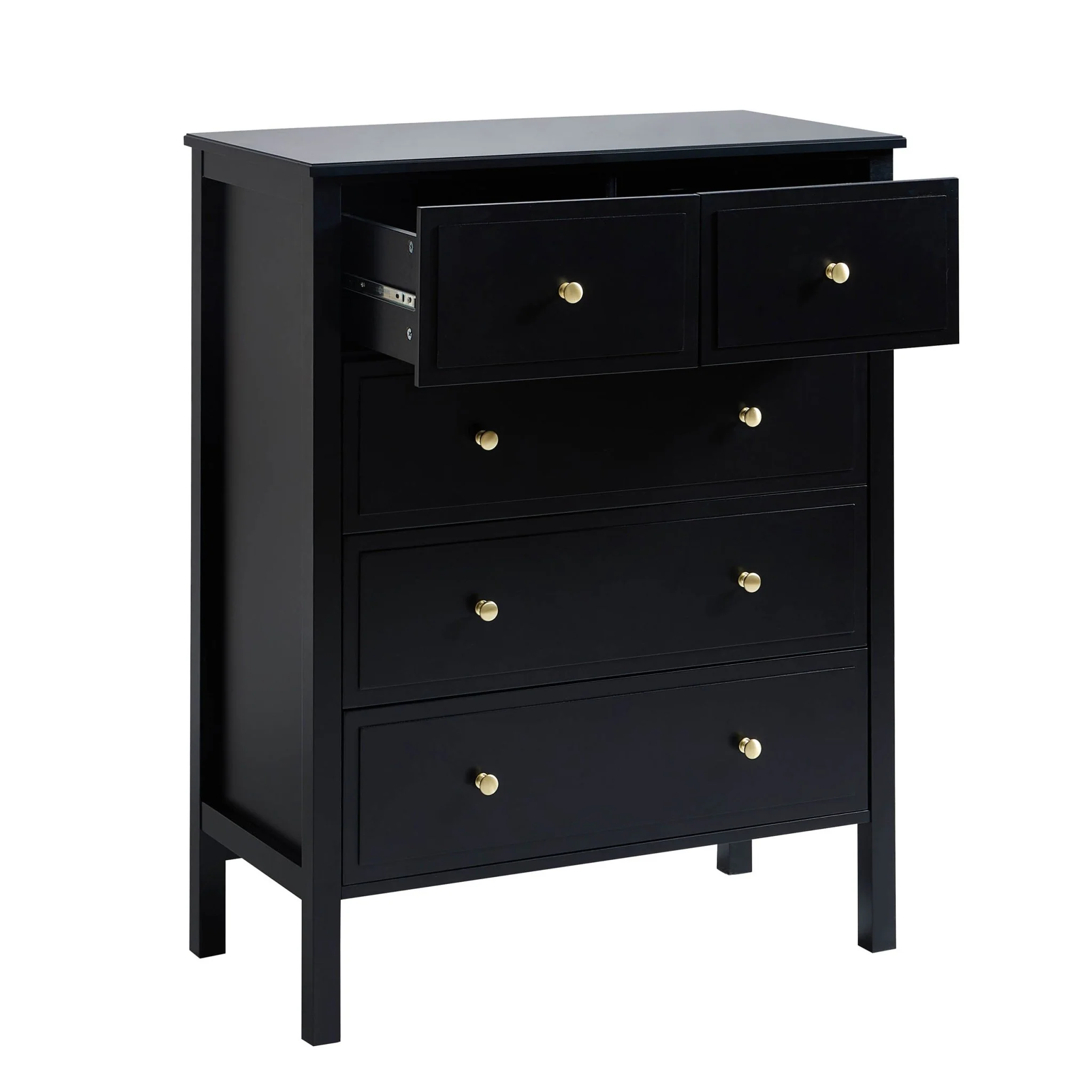 Carolina 5 Drawer Chest - Black - Image 5