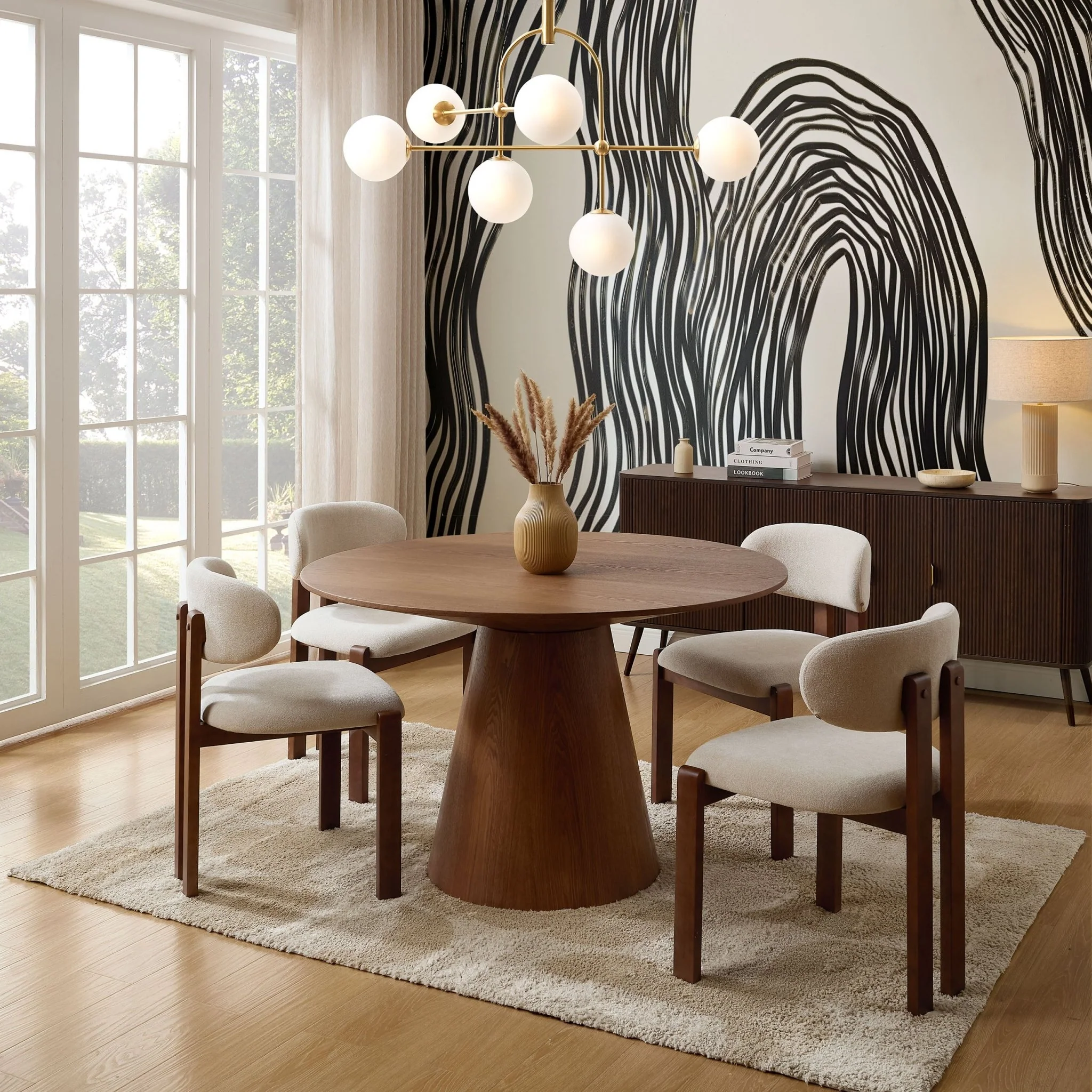 Cassie 4-6 Seater Dining Table - Mid Wood