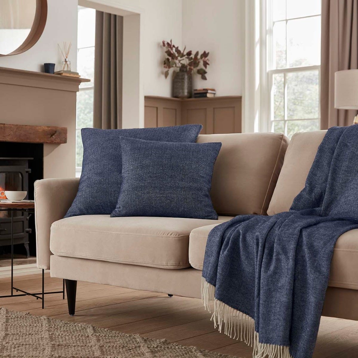 Chamonix Sofa Cushion Cover - Navy - Image 3