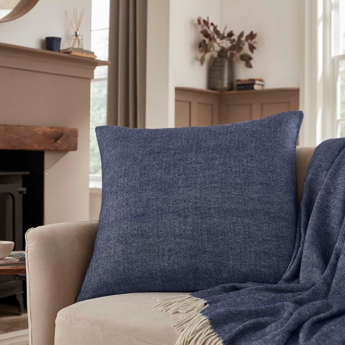 Chamonix Sofa Cushion Cover - Navy - Image 5