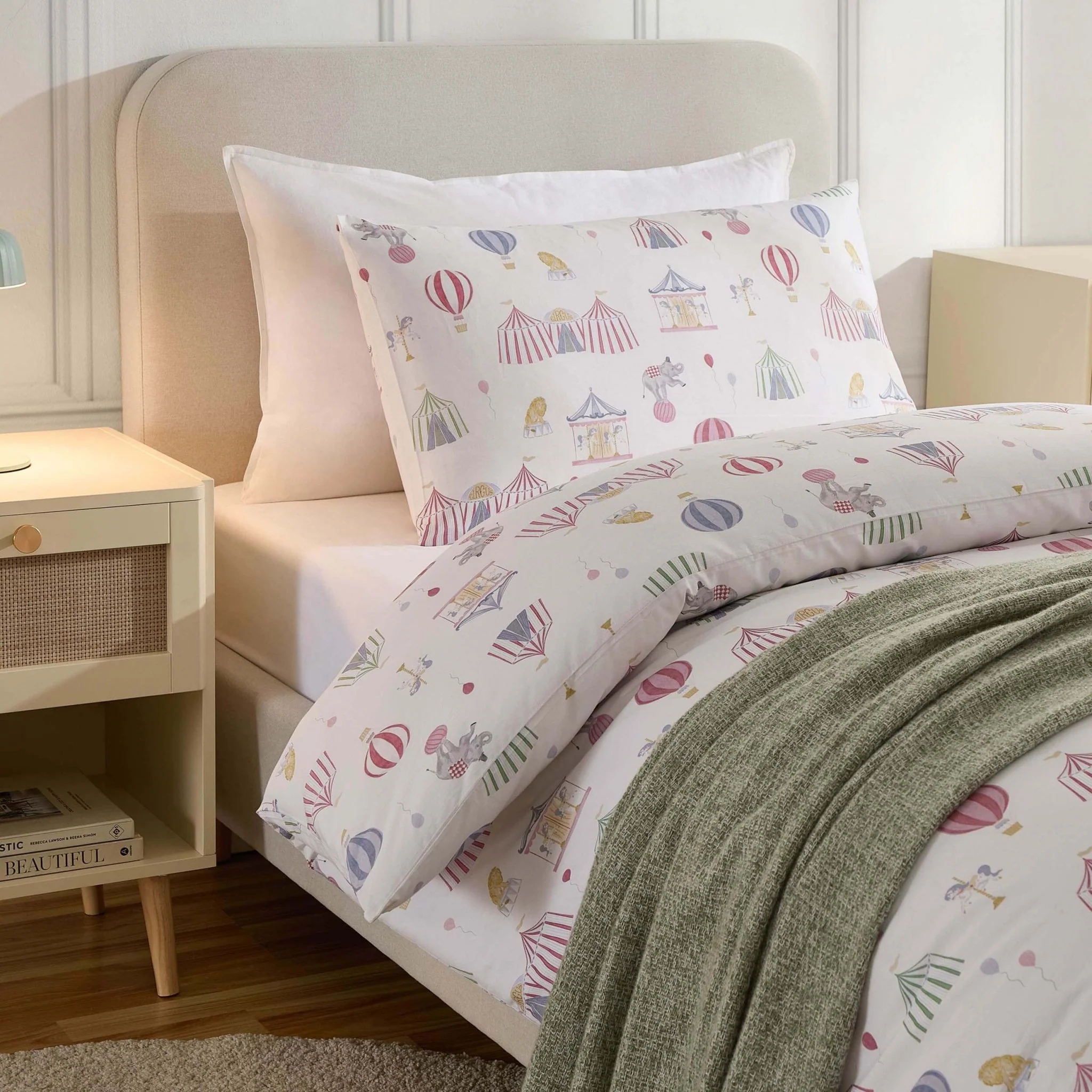 Charlie 100% Cotton Circus Print Duvet Cover Set