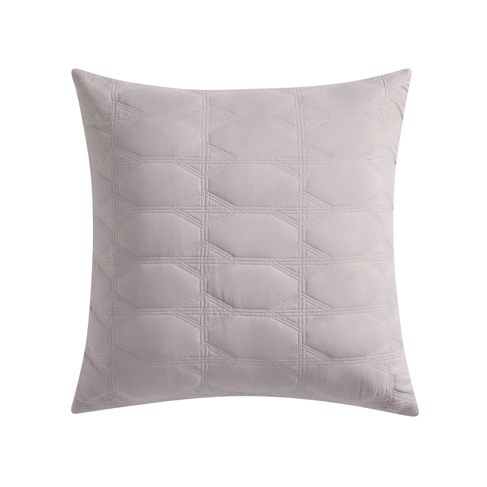 Charlotte Geometric Embroidered Cushion Cover - Pebble Grey - Image 3