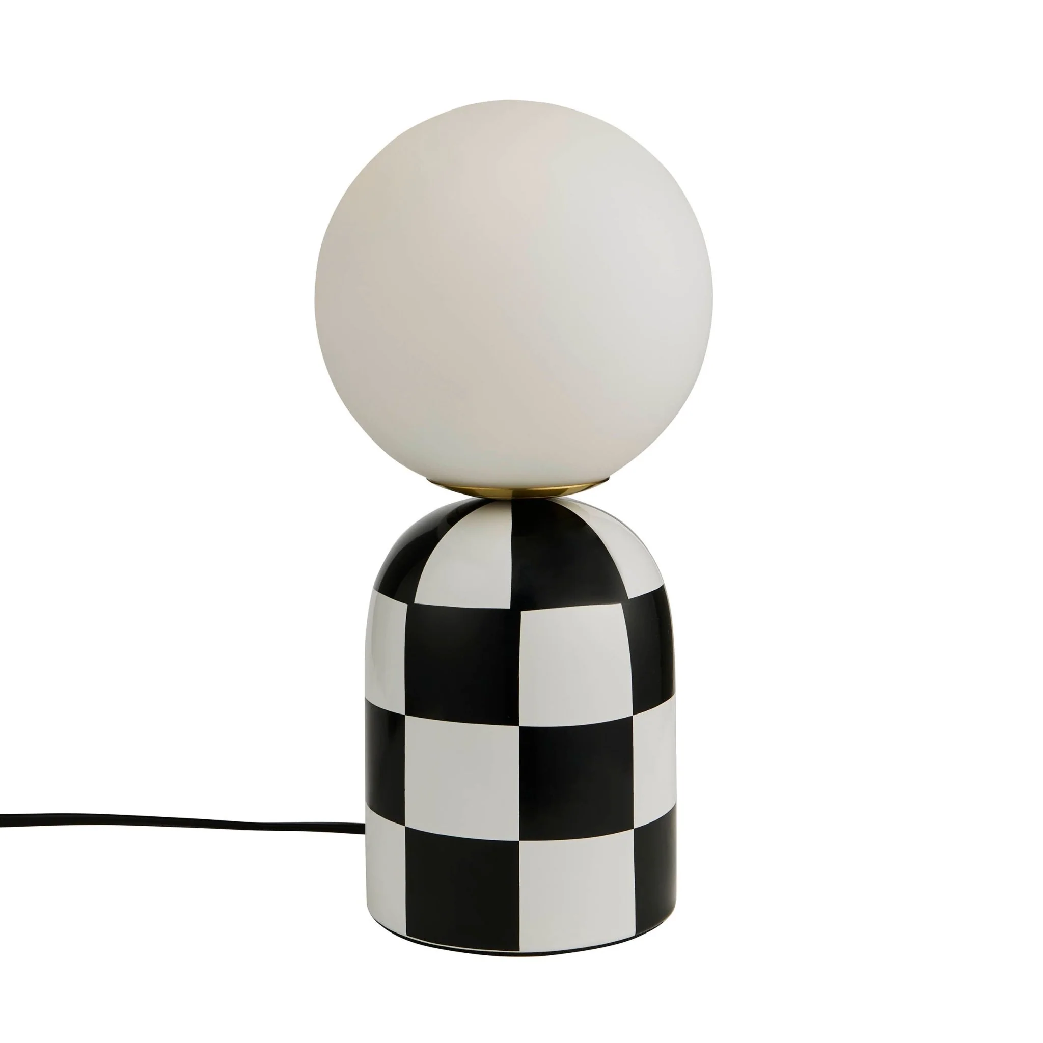 Checkerboard Cement Table Lamp - Black - Image 3