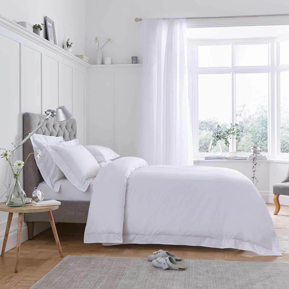Chelsea 200 Thread Count Duvet Cover - Cotton - White - Image 4