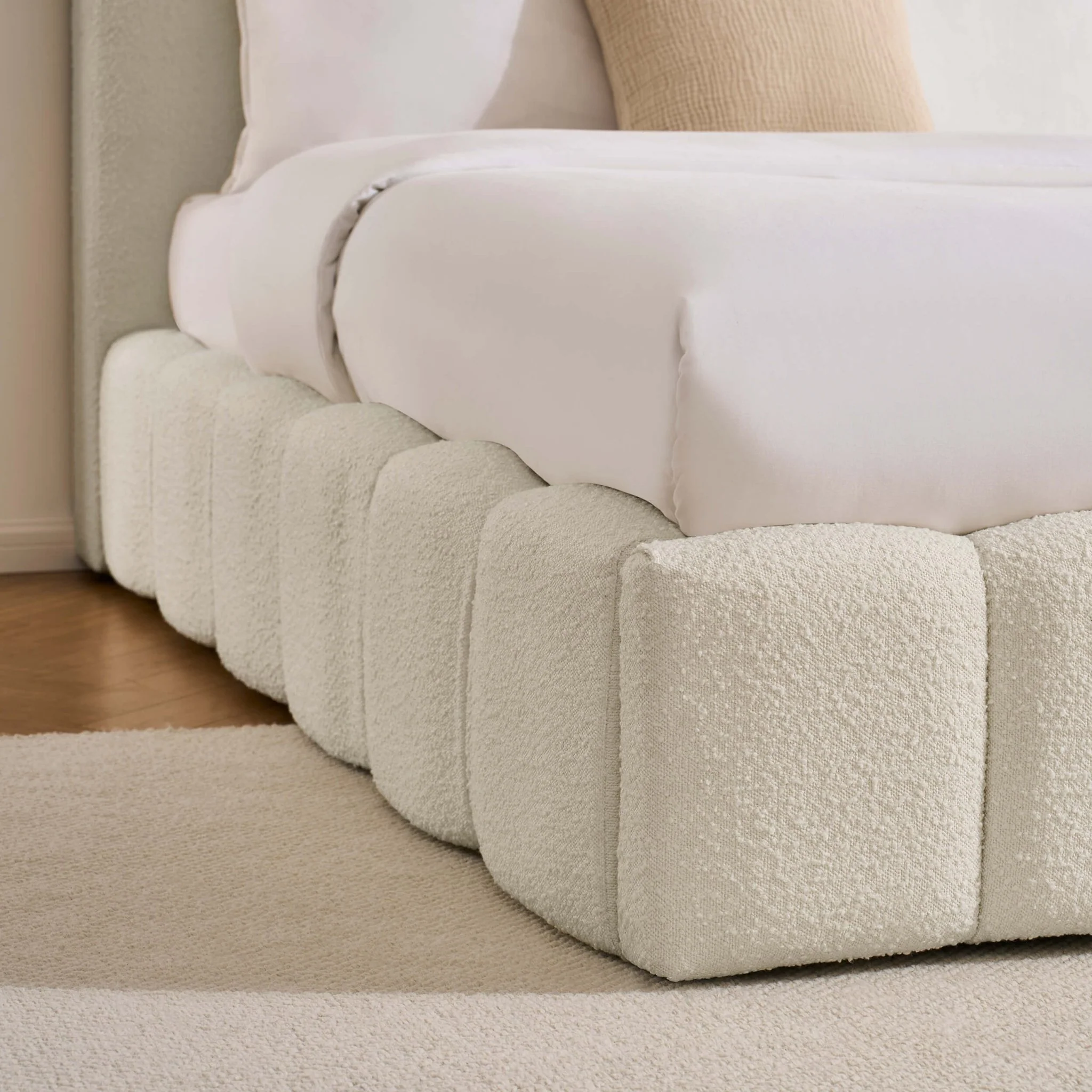 Cheshire Boucle Ottoman Storage Bed - Off White - Image 4
