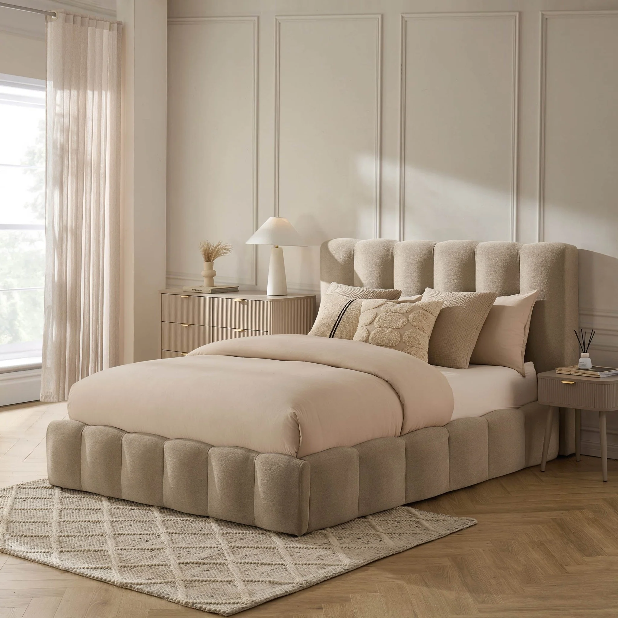 Cheshire Ottoman Storage Bed - Chenille Oatmeal - Image 3