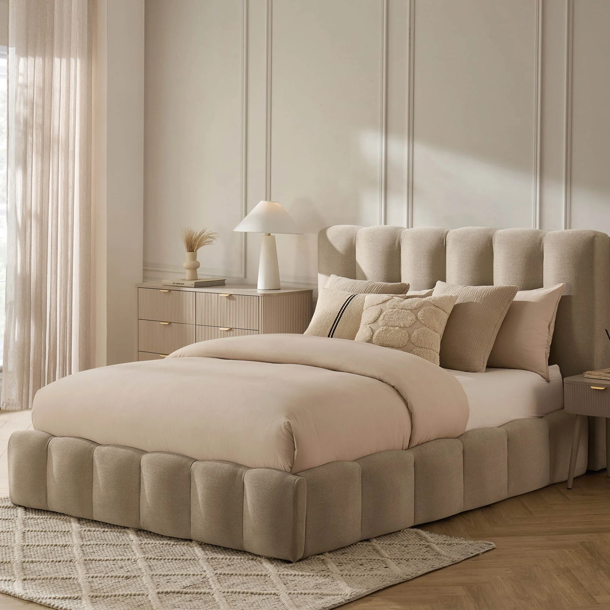 Cheshire Ottoman Storage Bed - Chenille Oatmeal - Image 4