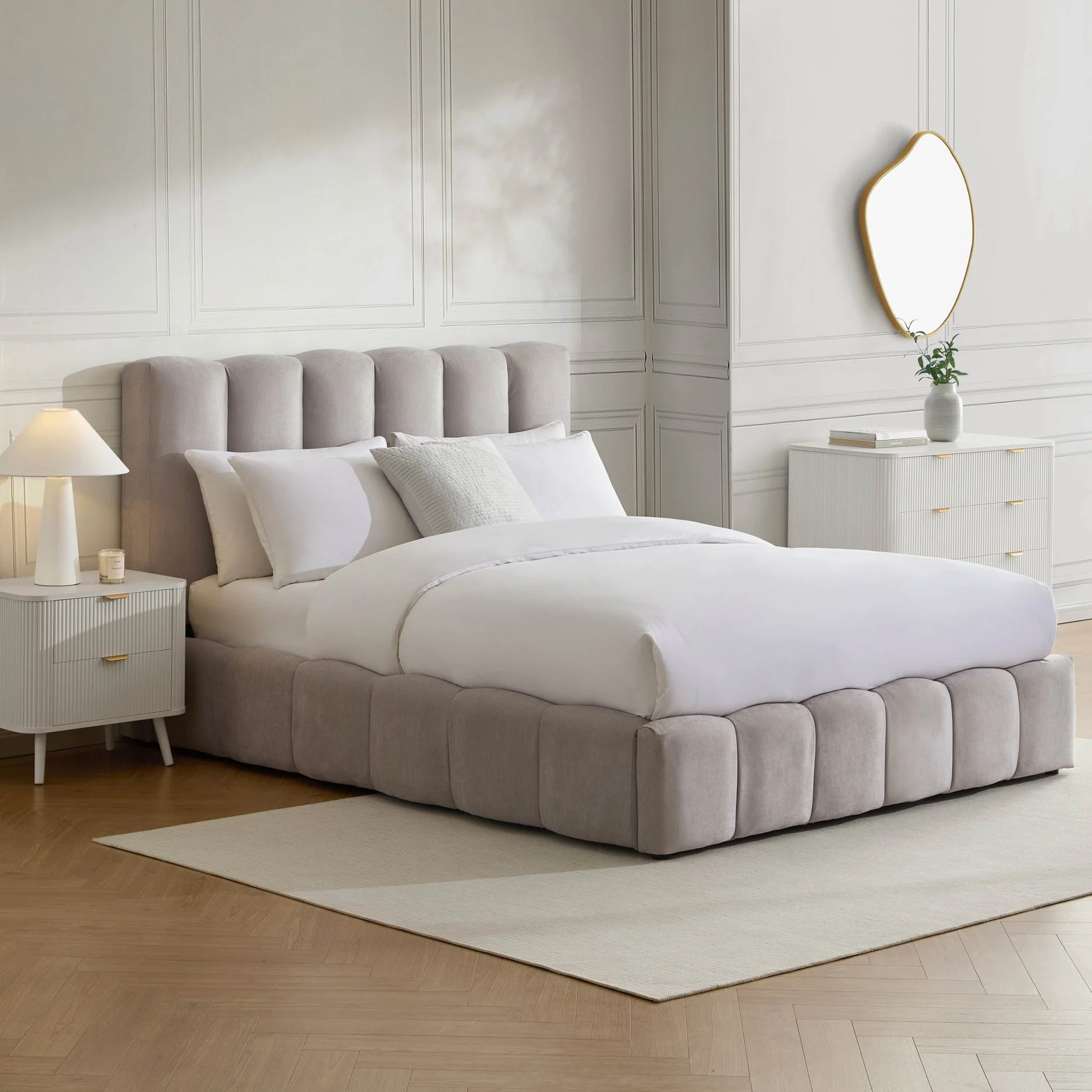 Cheshire Ottoman Storage Bed - Light Grey - Image 2