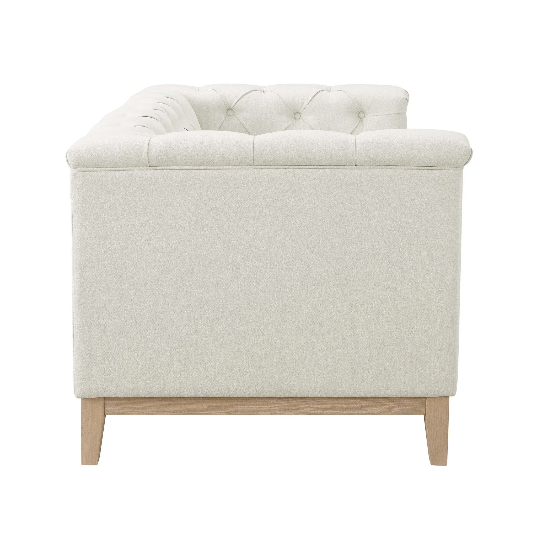 Chesterfield 2 Seater Sofa - Cream Linen - Image 5