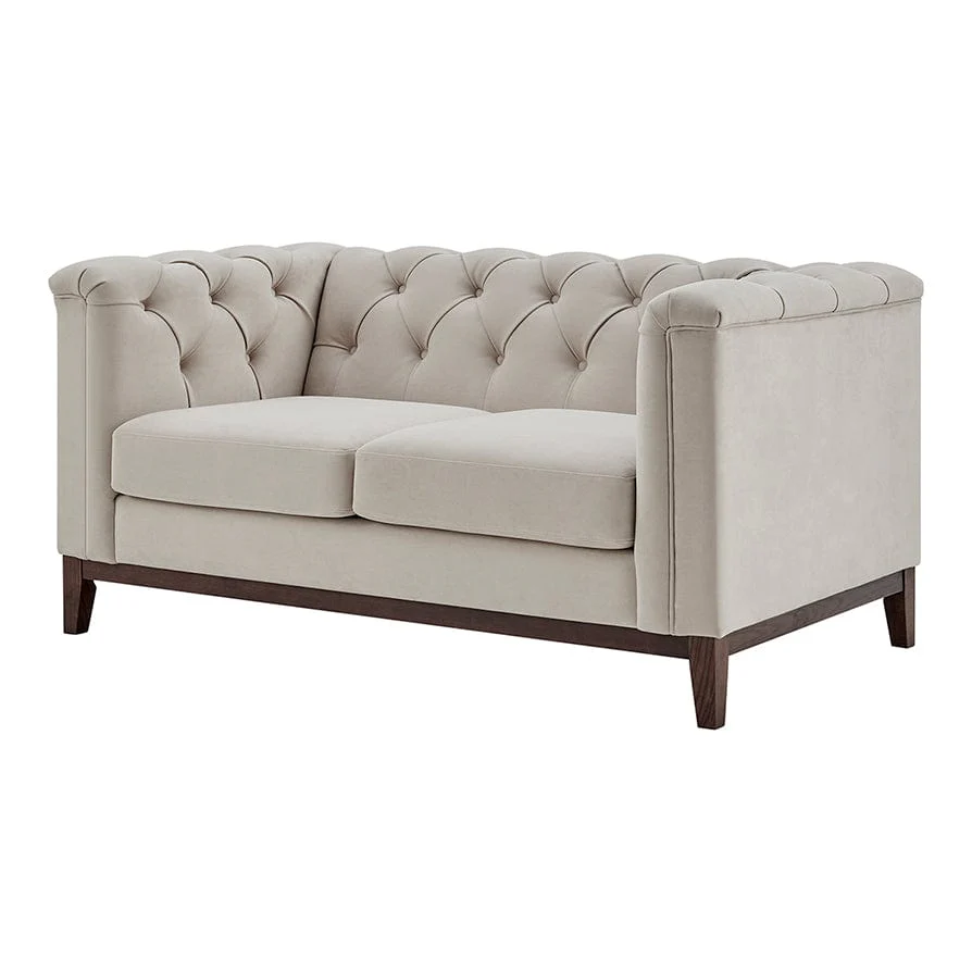 Chesterfield 2 Seater Sofa - Stone - Image 4