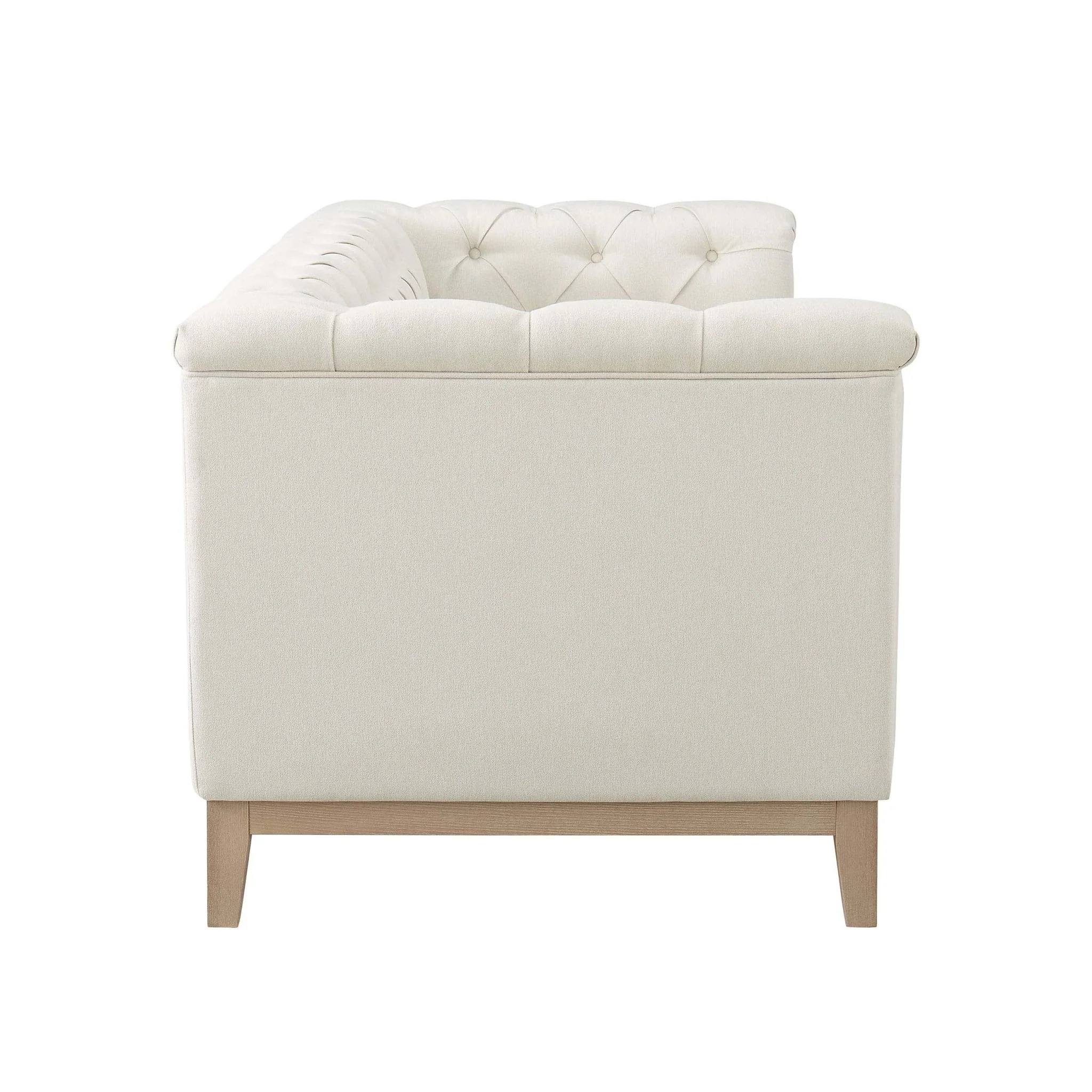 Chesterfield 3 Seater Sofa - Cream Linen - Image 6