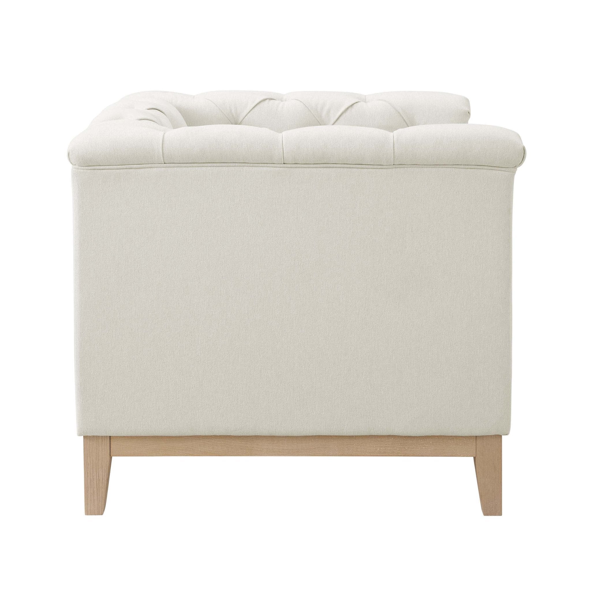 Chesterfield Armchair - Cream Linen - Image 5