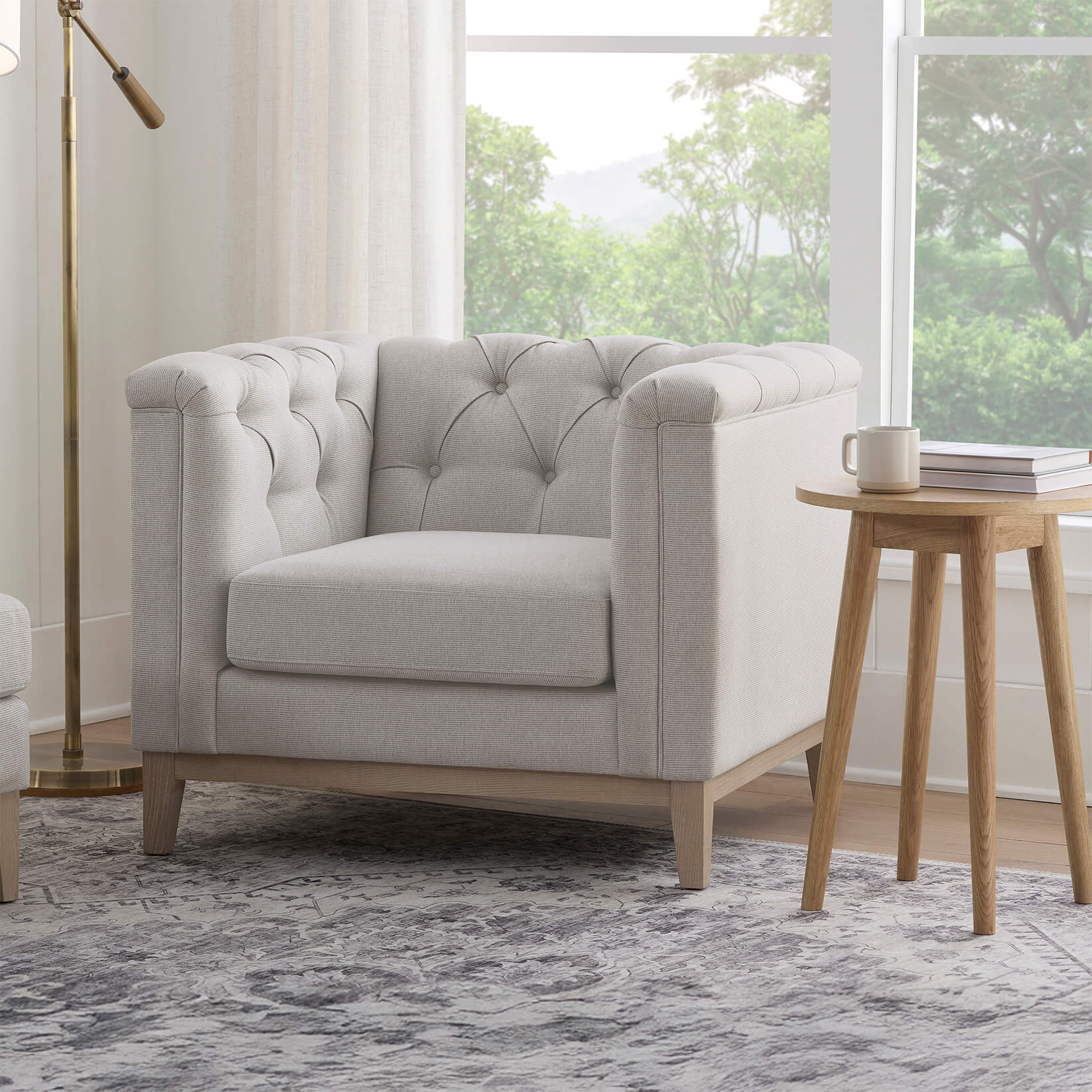 Chesterfield Armchair - Natural Stripe