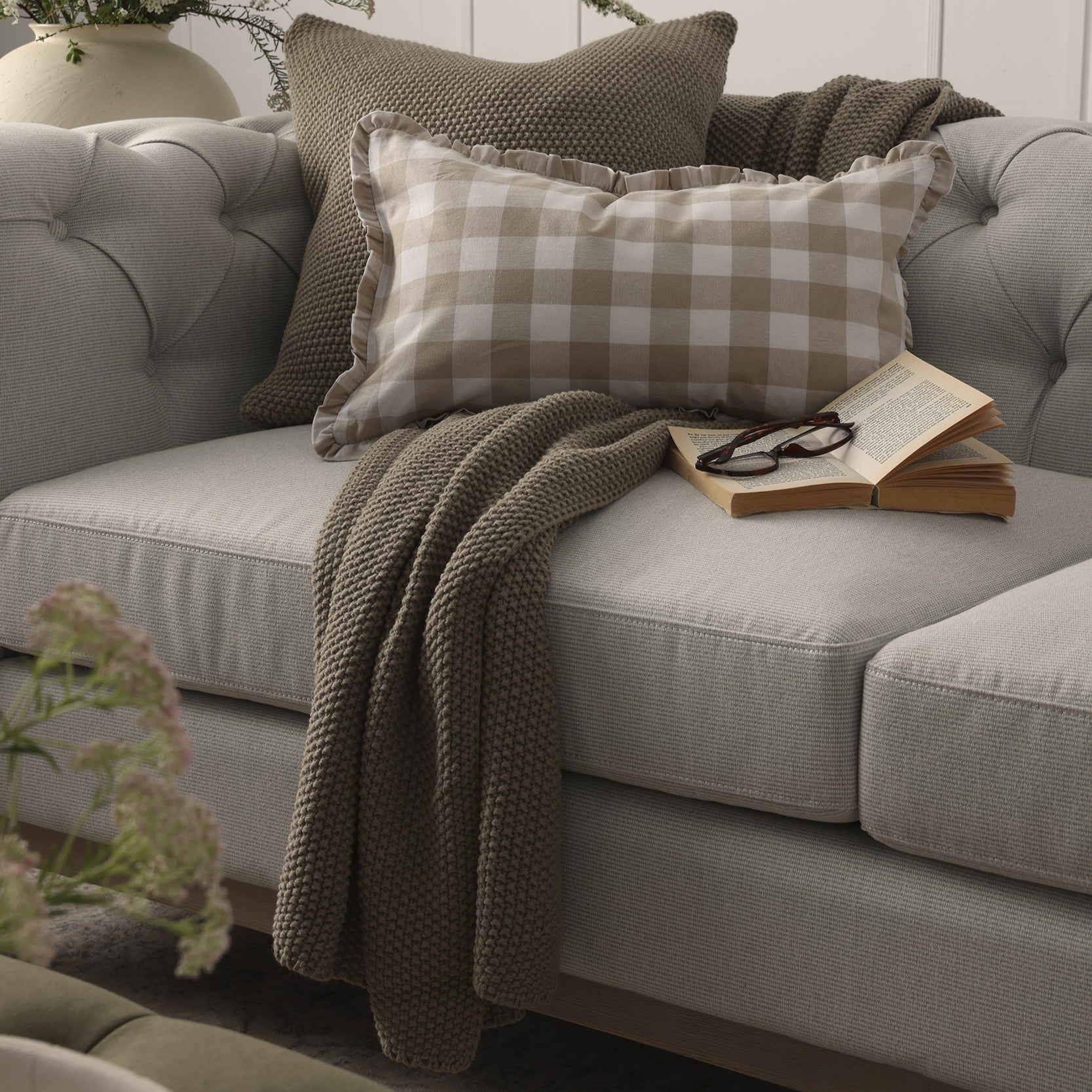 Chesterfield Armchair - Natural Stripe - Image 4