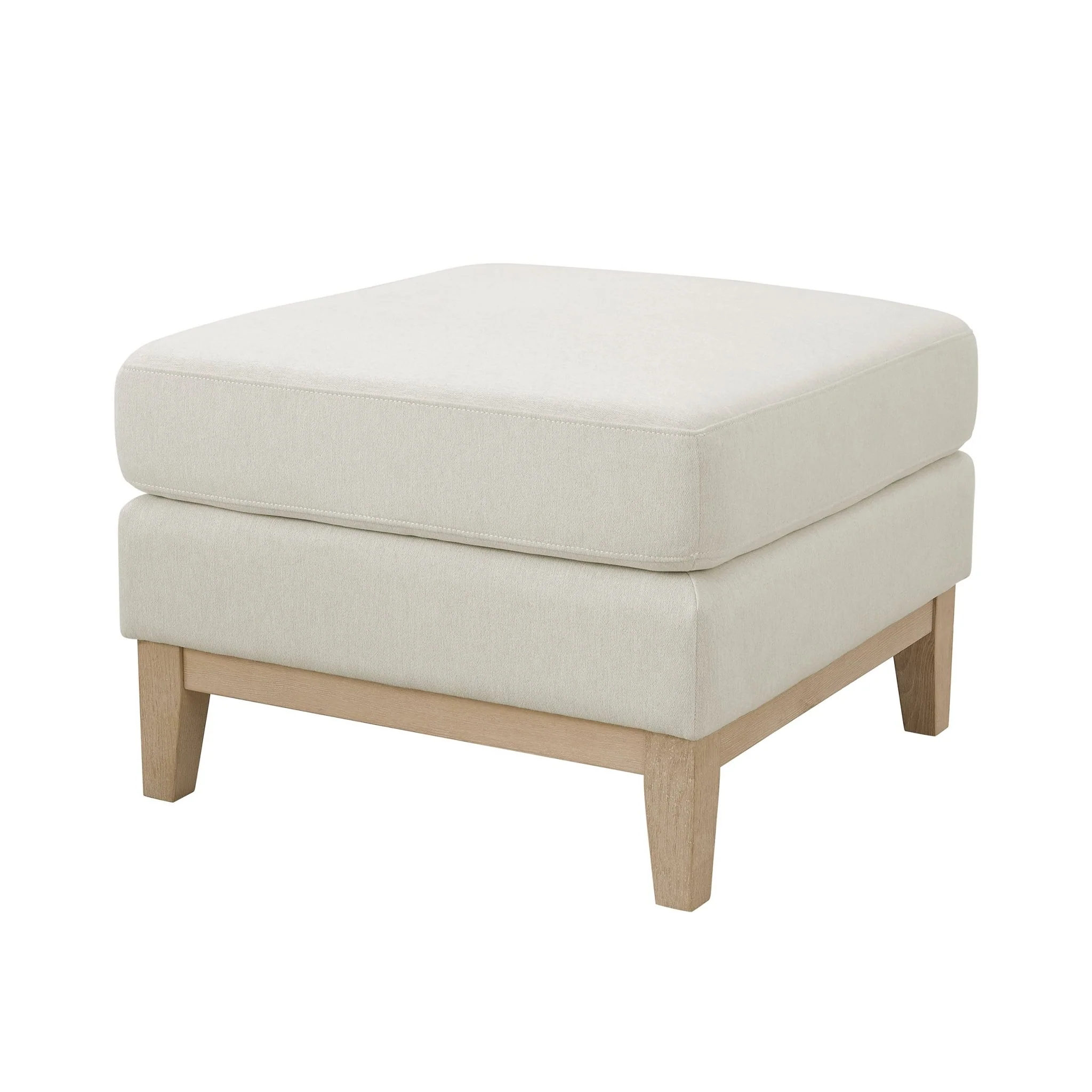Chesterfield Pouffe - Cream Linen - Image 2
