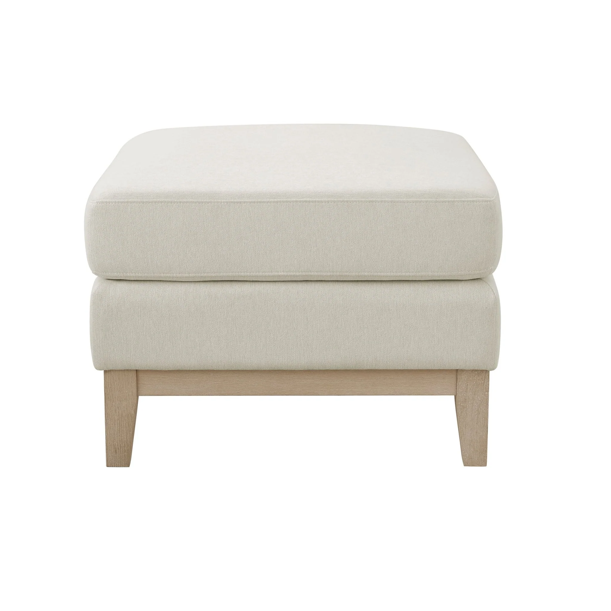 Chesterfield Pouffe - Cream Linen - Image 3
