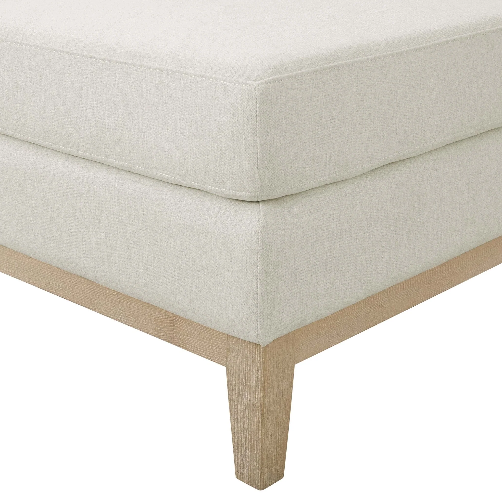 Chesterfield Pouffe - Cream Linen - Image 4