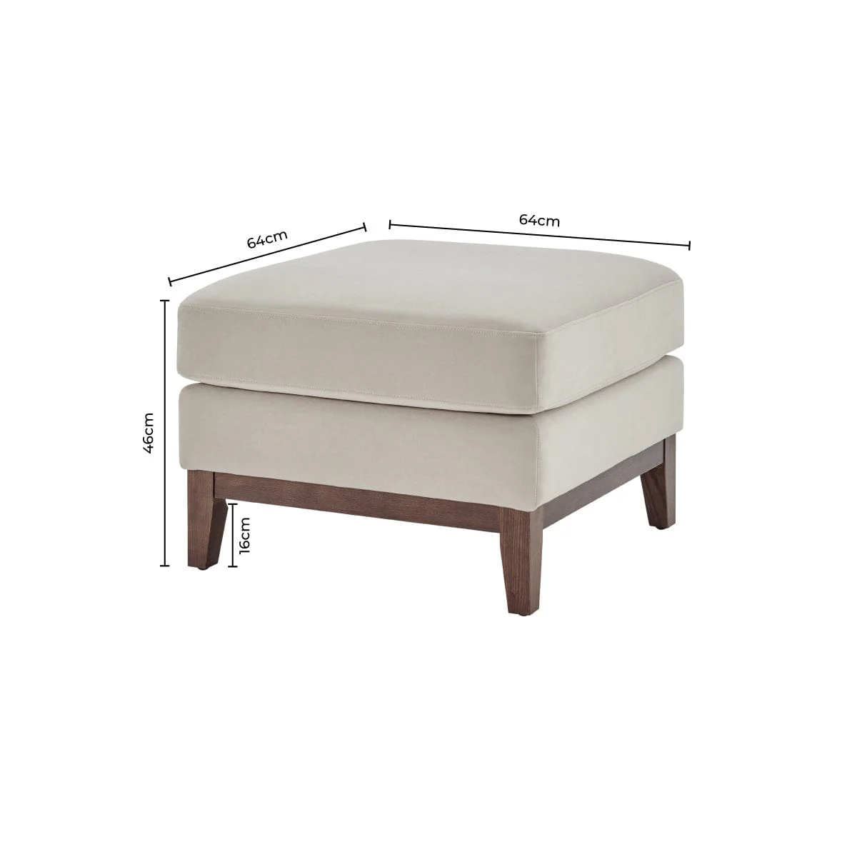 Chesterfield Pouffe - Stone - Image 8