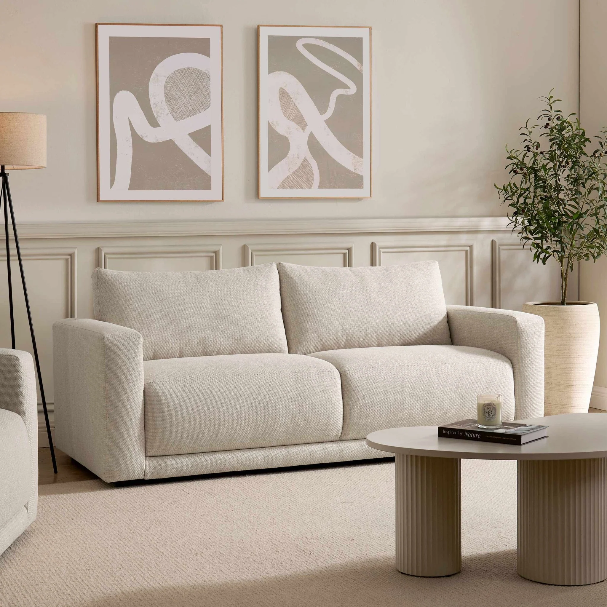 Chicago 3 Seater Sofa - Beige - Image 2