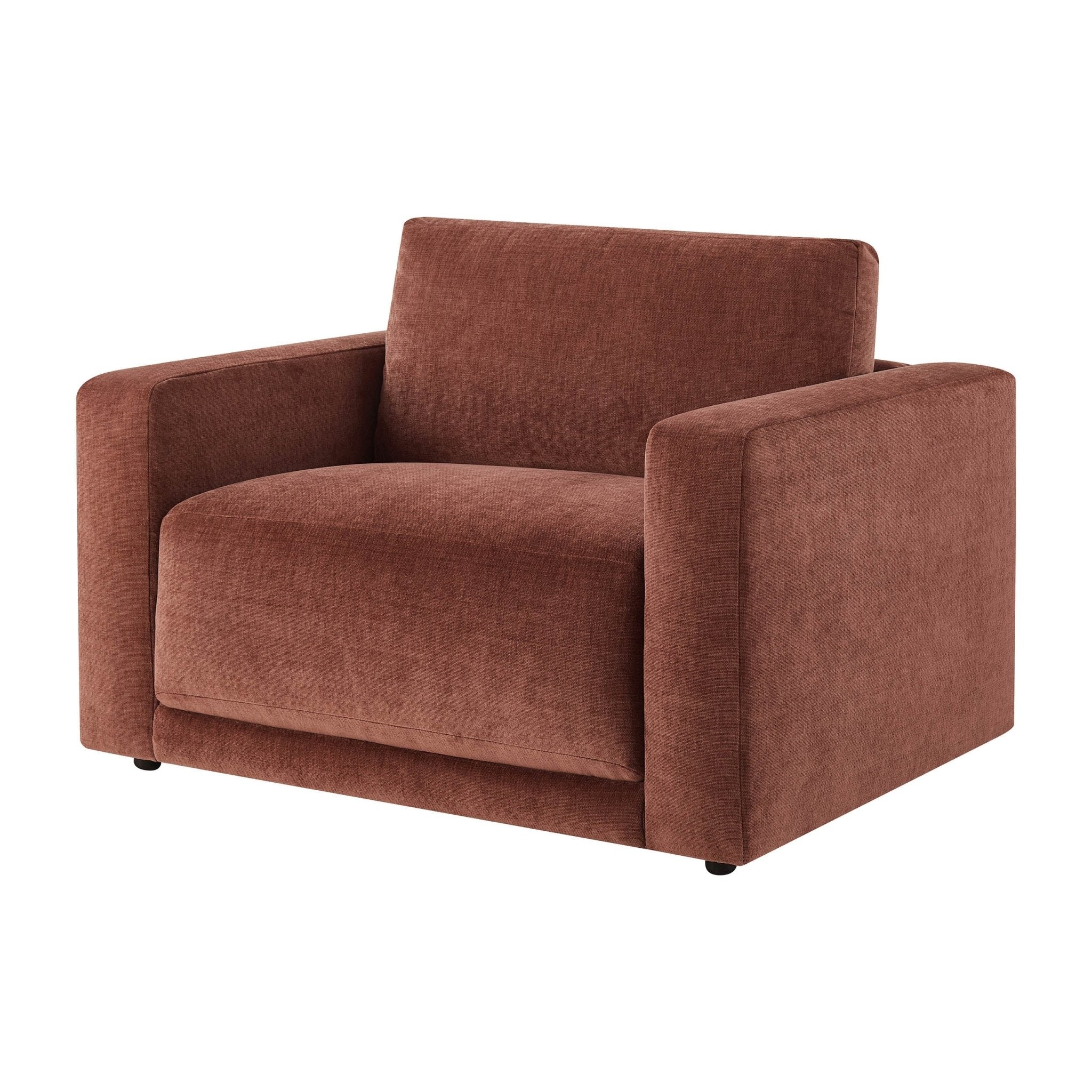 Chicago Loveseat - Chenille Dark Rust - Image 3