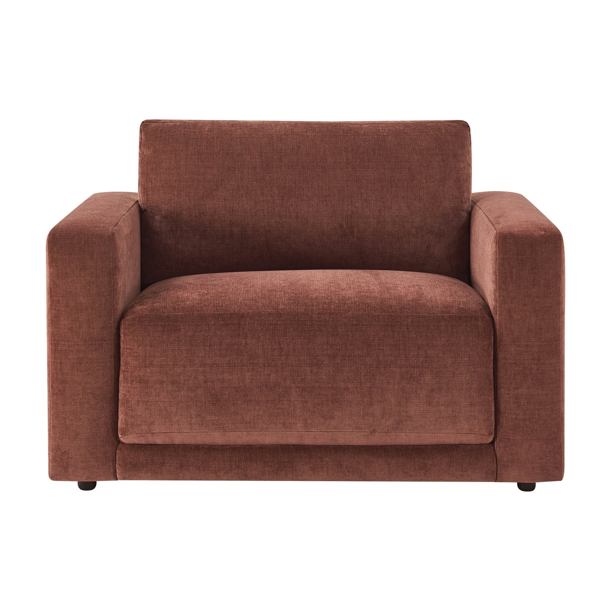 Chicago Loveseat - Chenille Dark Rust - Image 4