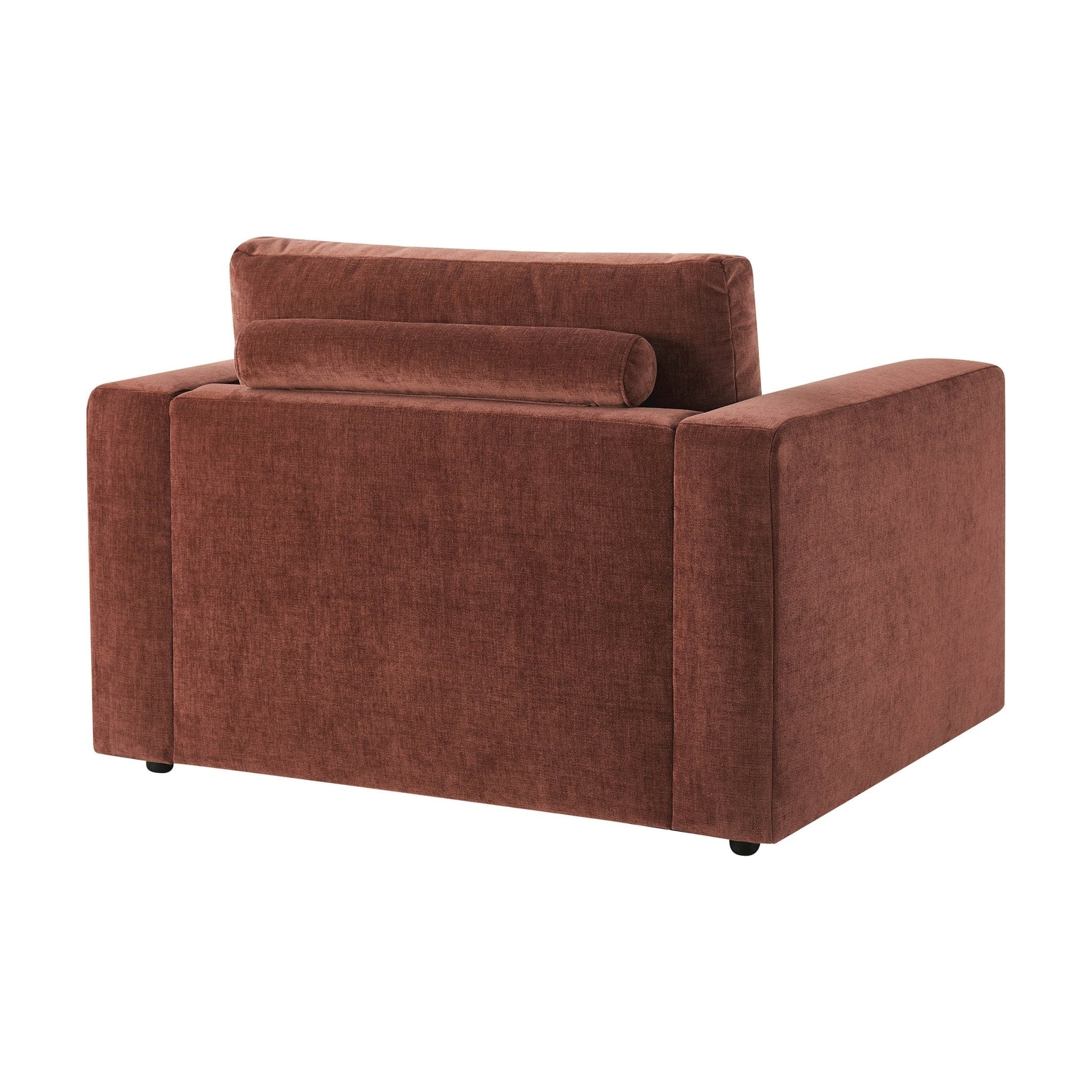 Chicago Loveseat - Chenille Dark Rust - Image 5