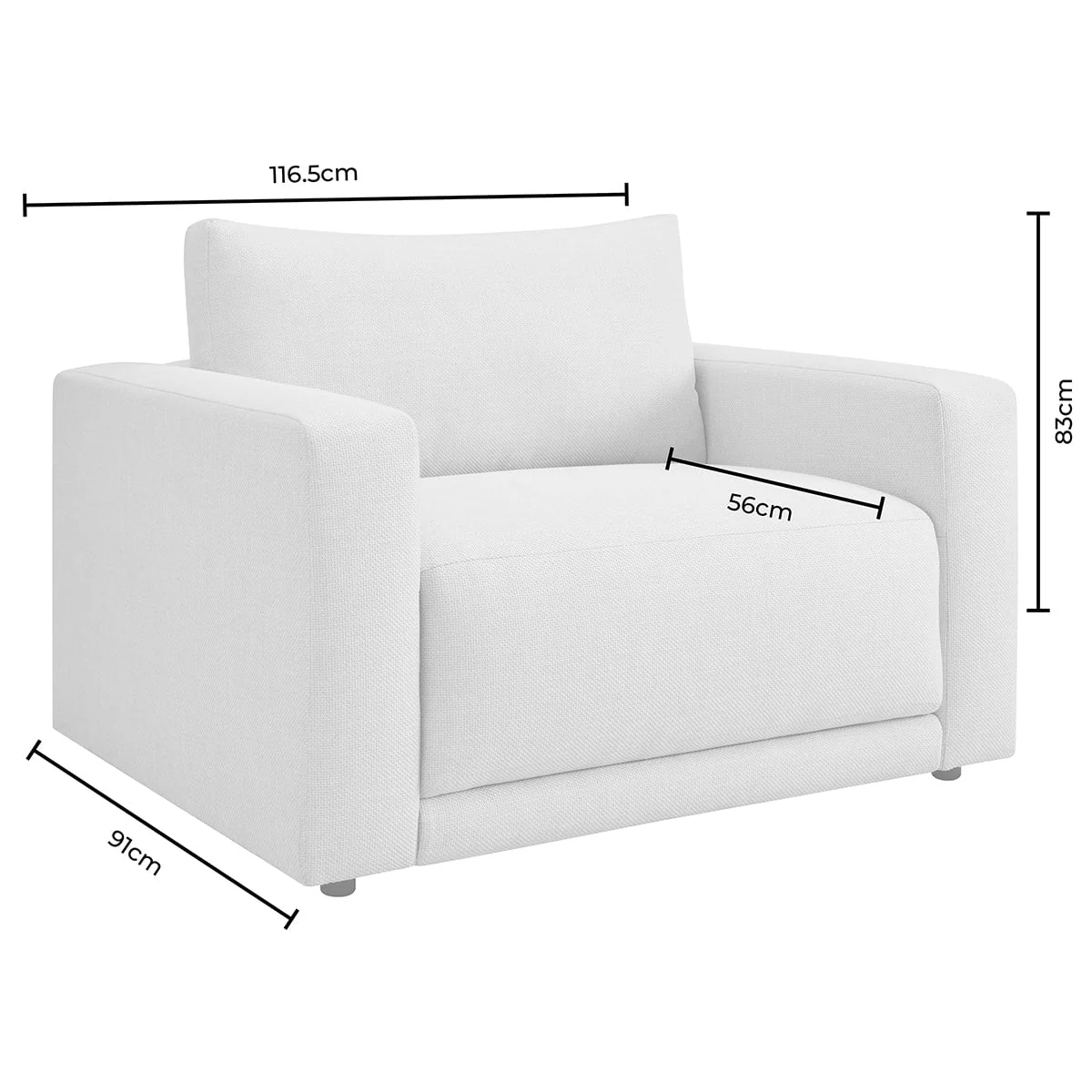 Chicago Loveseat - Chenille Ivory - Image 9