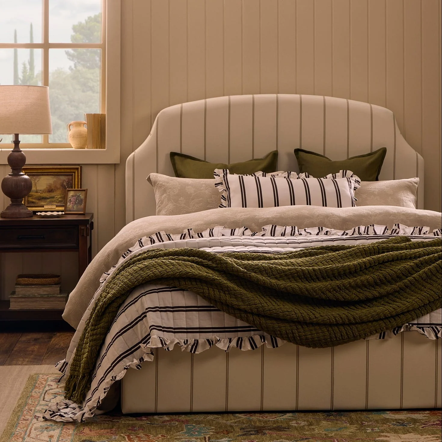 Chunky Chenille Throw - Olive Green - Image 4