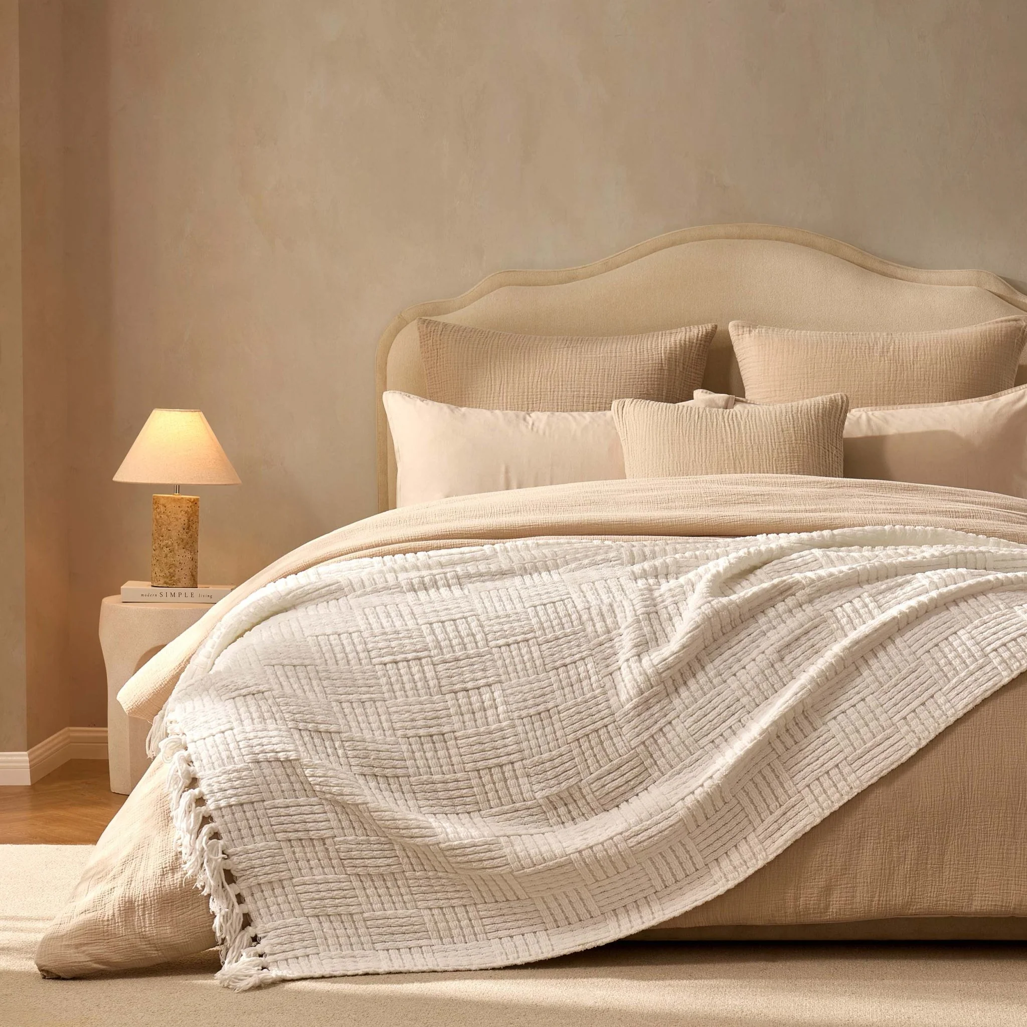 Chunky Chenille Throw - White