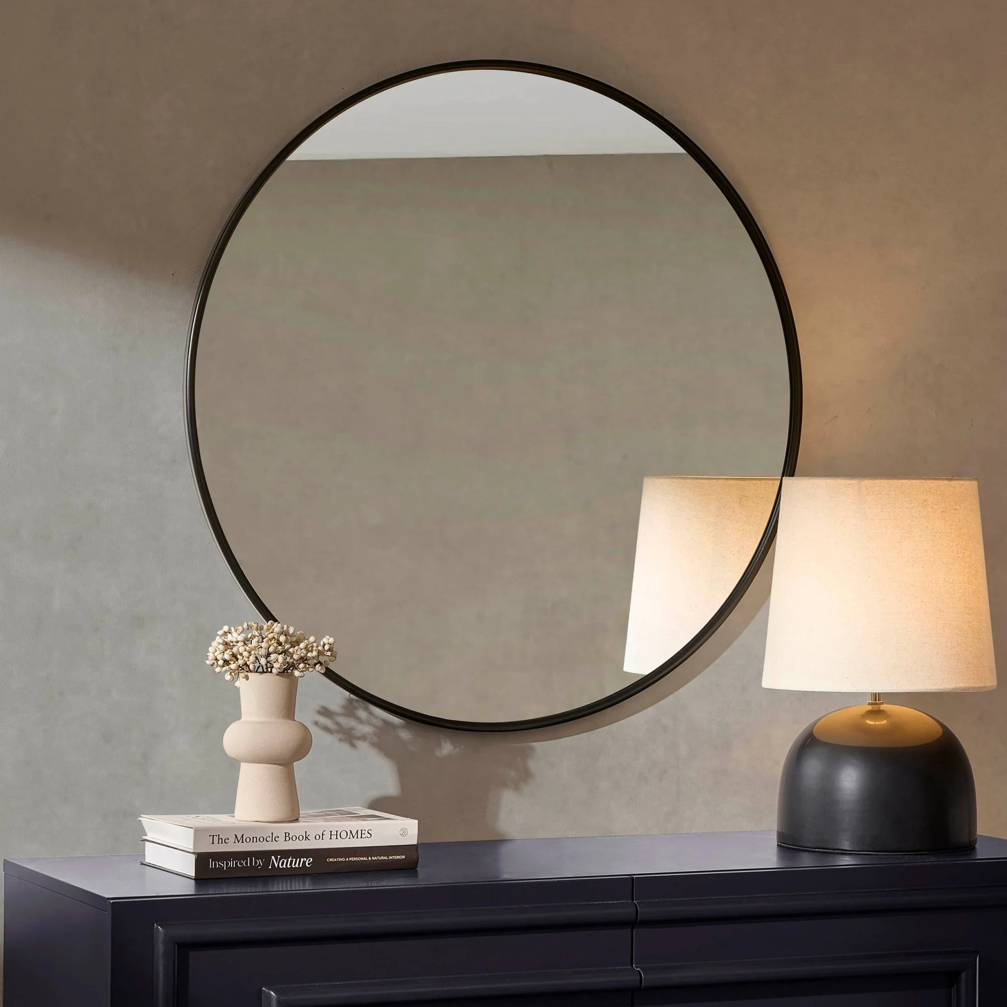 Circle Wall Mirror - Black