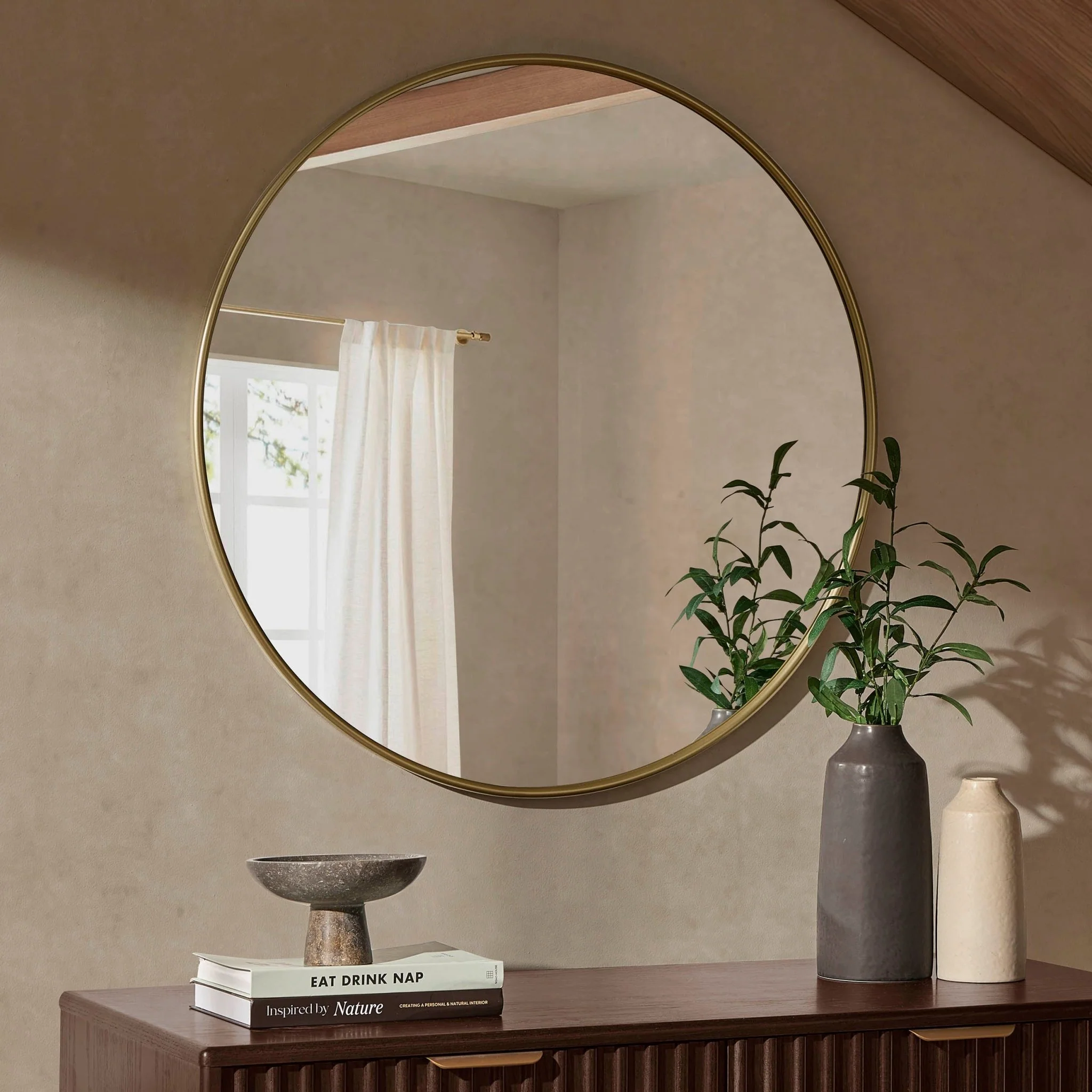 Circle Wall Mirror - Gold