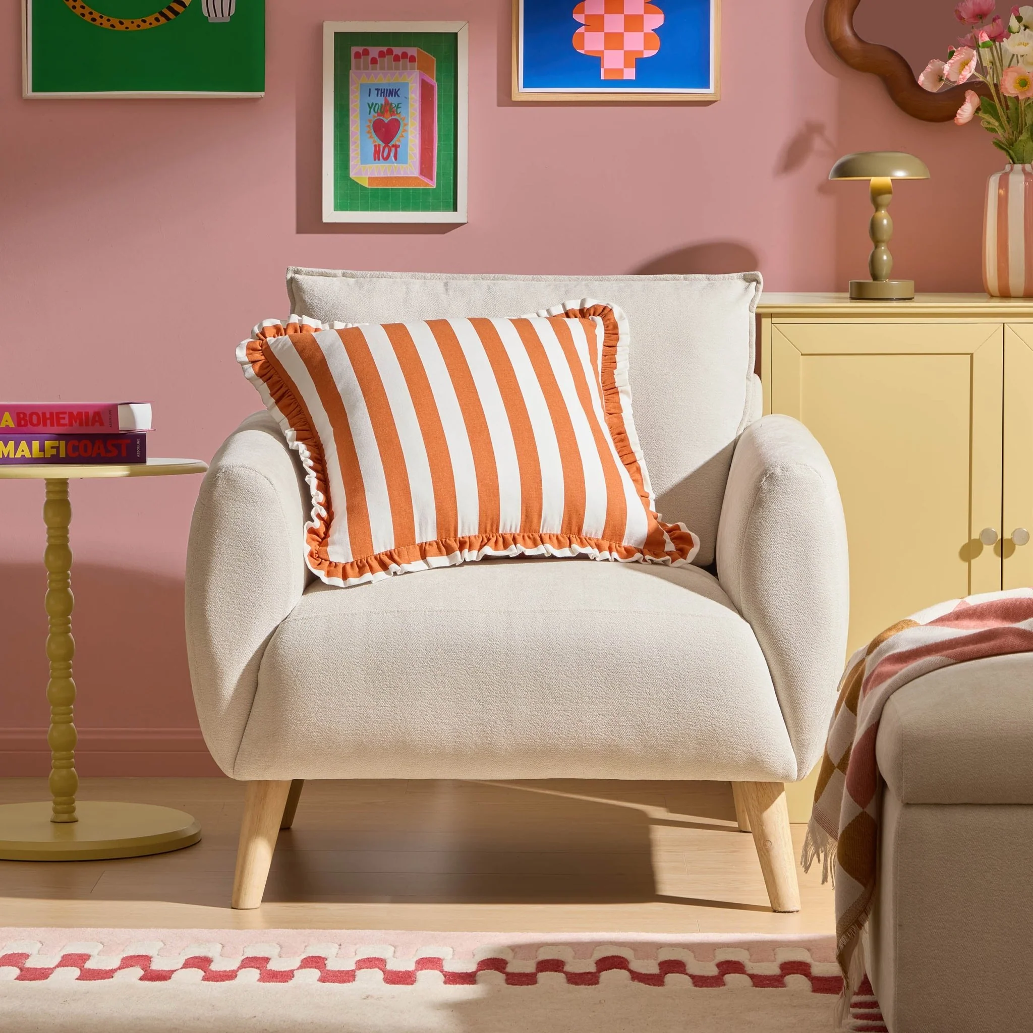 Clapham Armchair - Chenille Ivory - Image 2