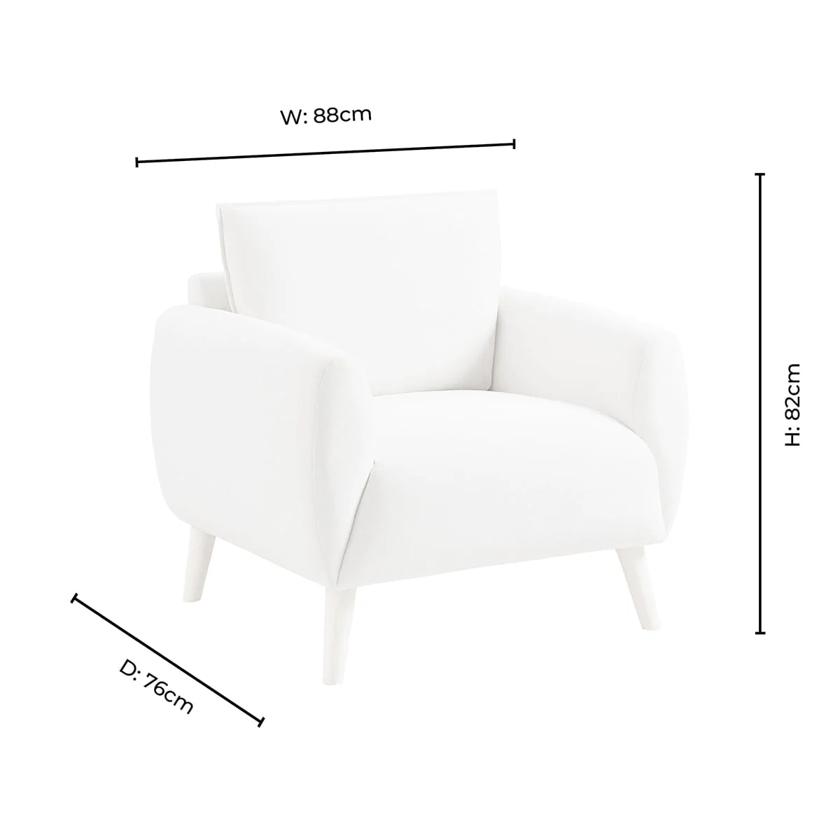 Clapham Armchair - Chenille Ivory - Image 9