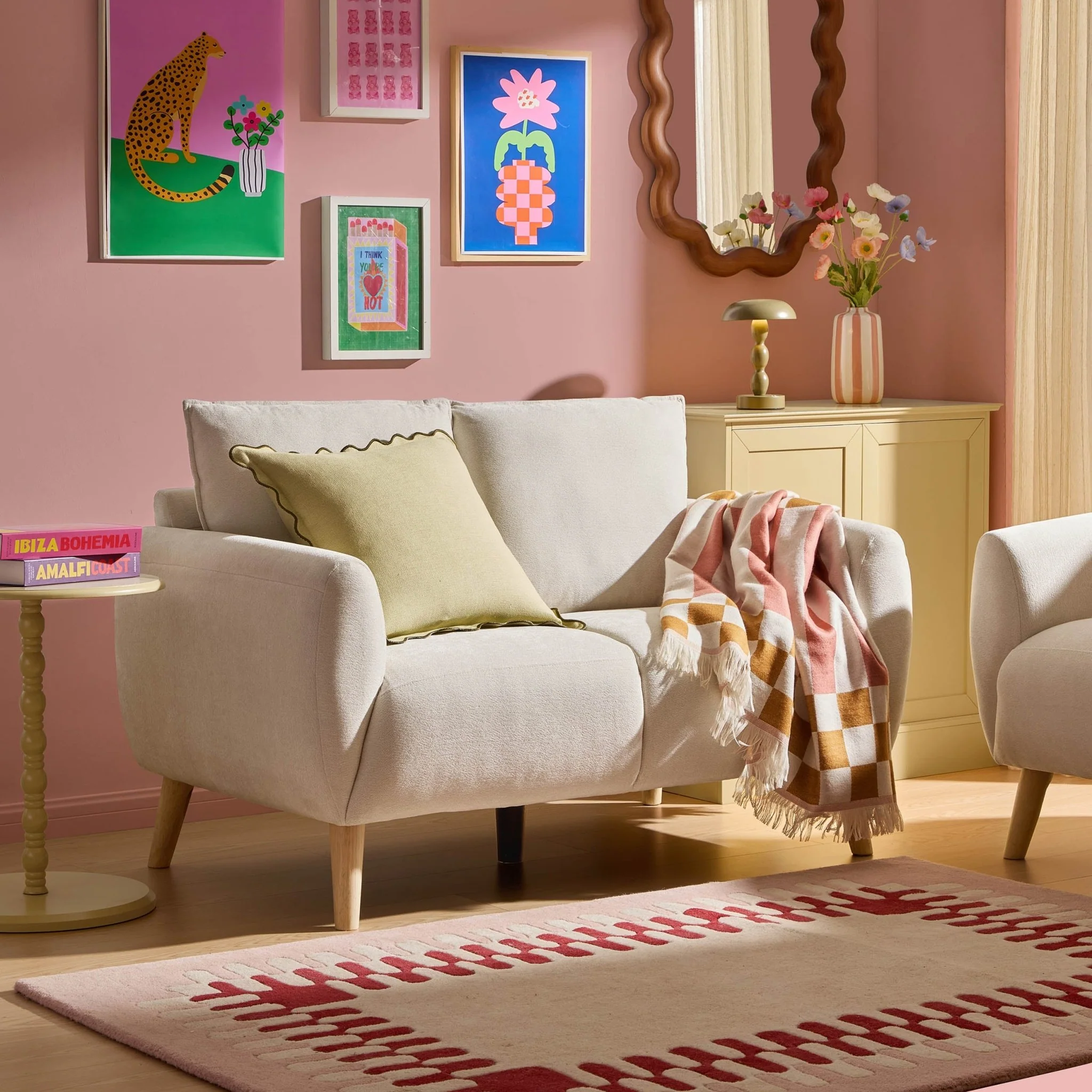 Clapham Compact 2 Seater Sofa - Chenille Ivory