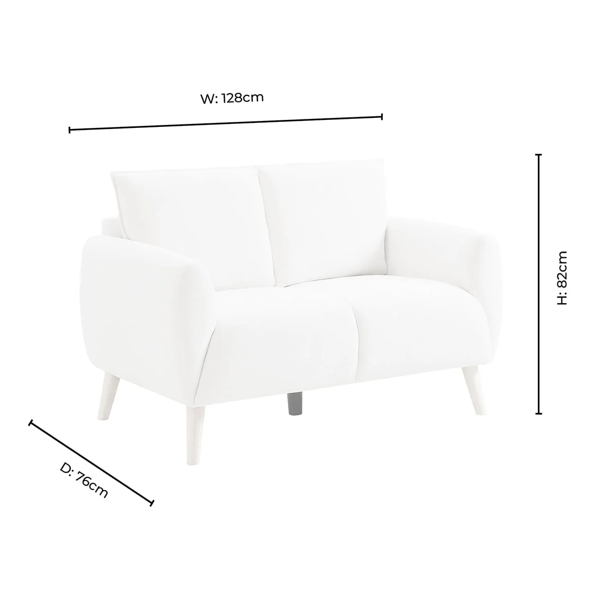 Clapham Compact 2 Seater Sofa - Chenille Ivory - Image 10