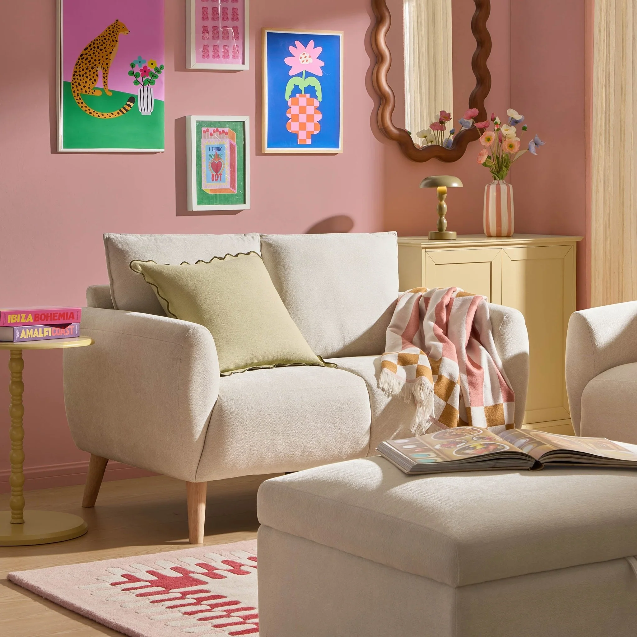 Clapham Compact 2 Seater Sofa - Chenille Ivory - Image 2