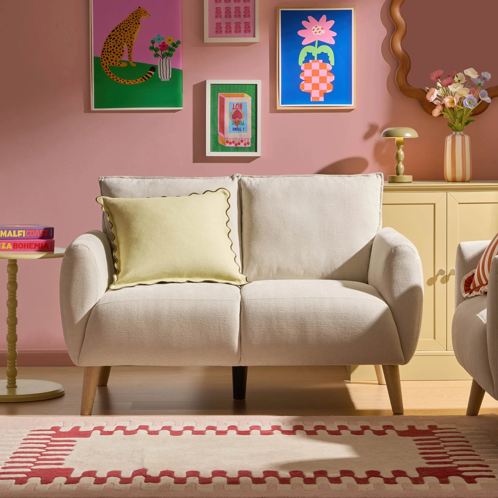 Clapham Compact 2 Seater Sofa - Chenille Ivory - Image 3