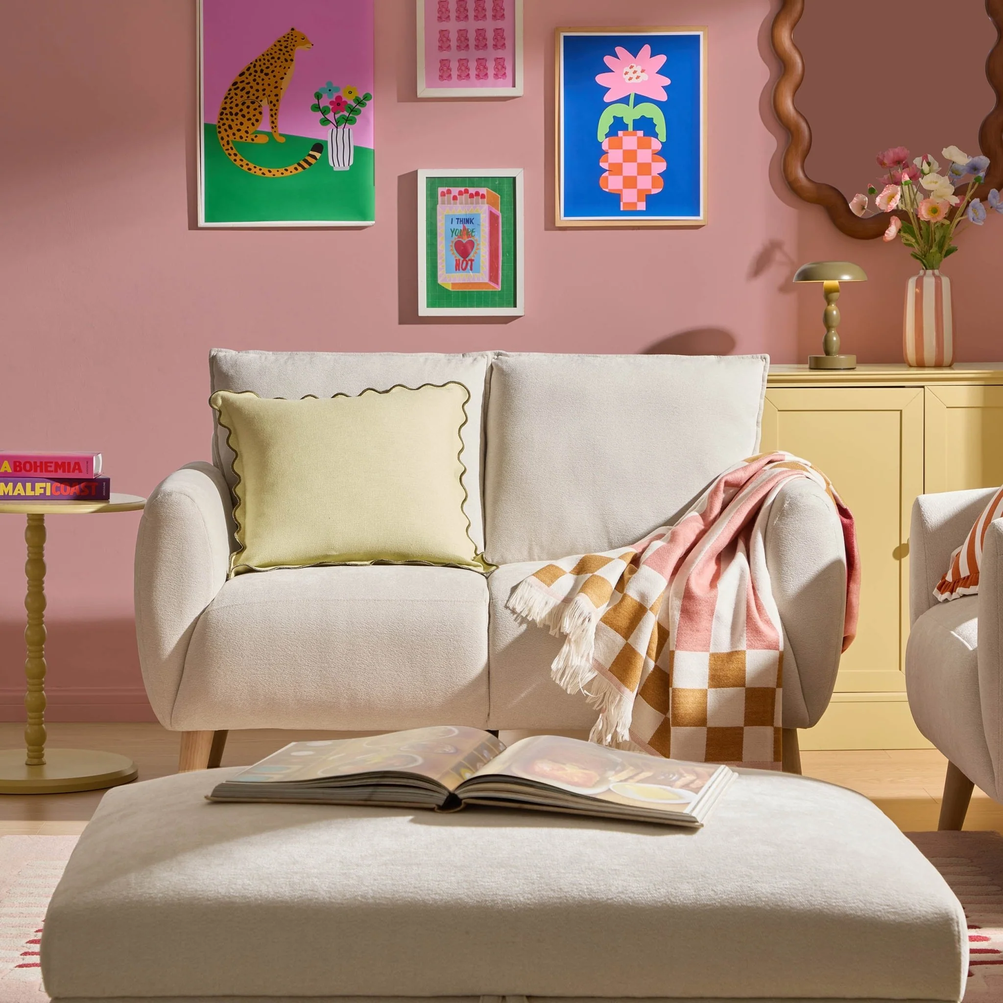 Clapham Compact 2 Seater Sofa - Chenille Ivory - Image 4